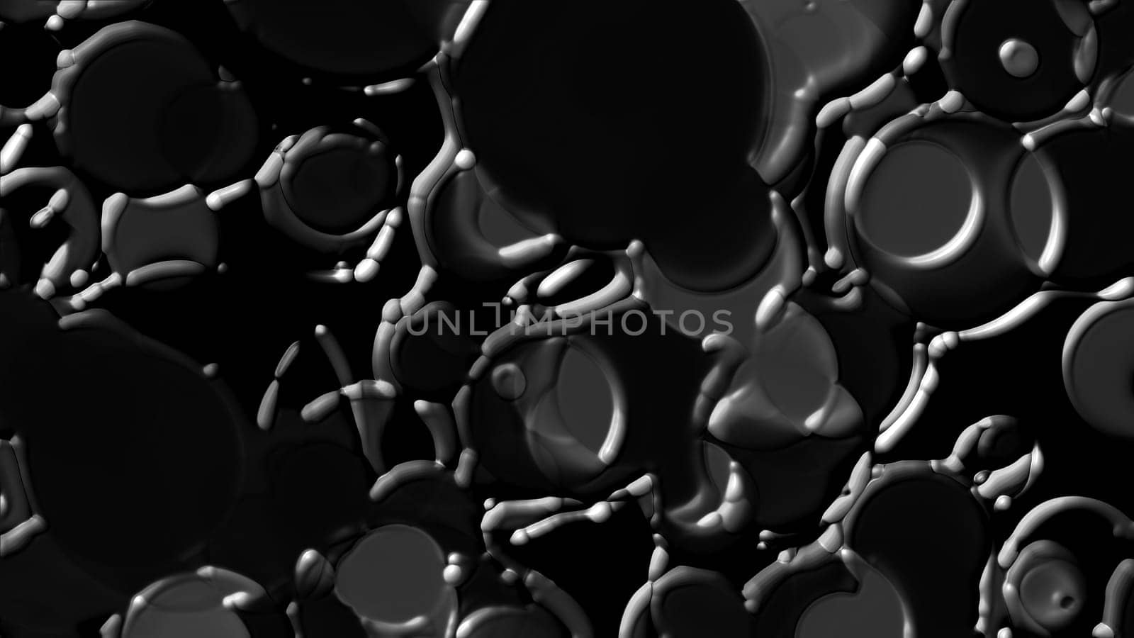 Soft 3d render textures with varying gradients and geometric shapes. Liquid metal spreading on mercury surface. Traces of oil paint on water with smooth blur.