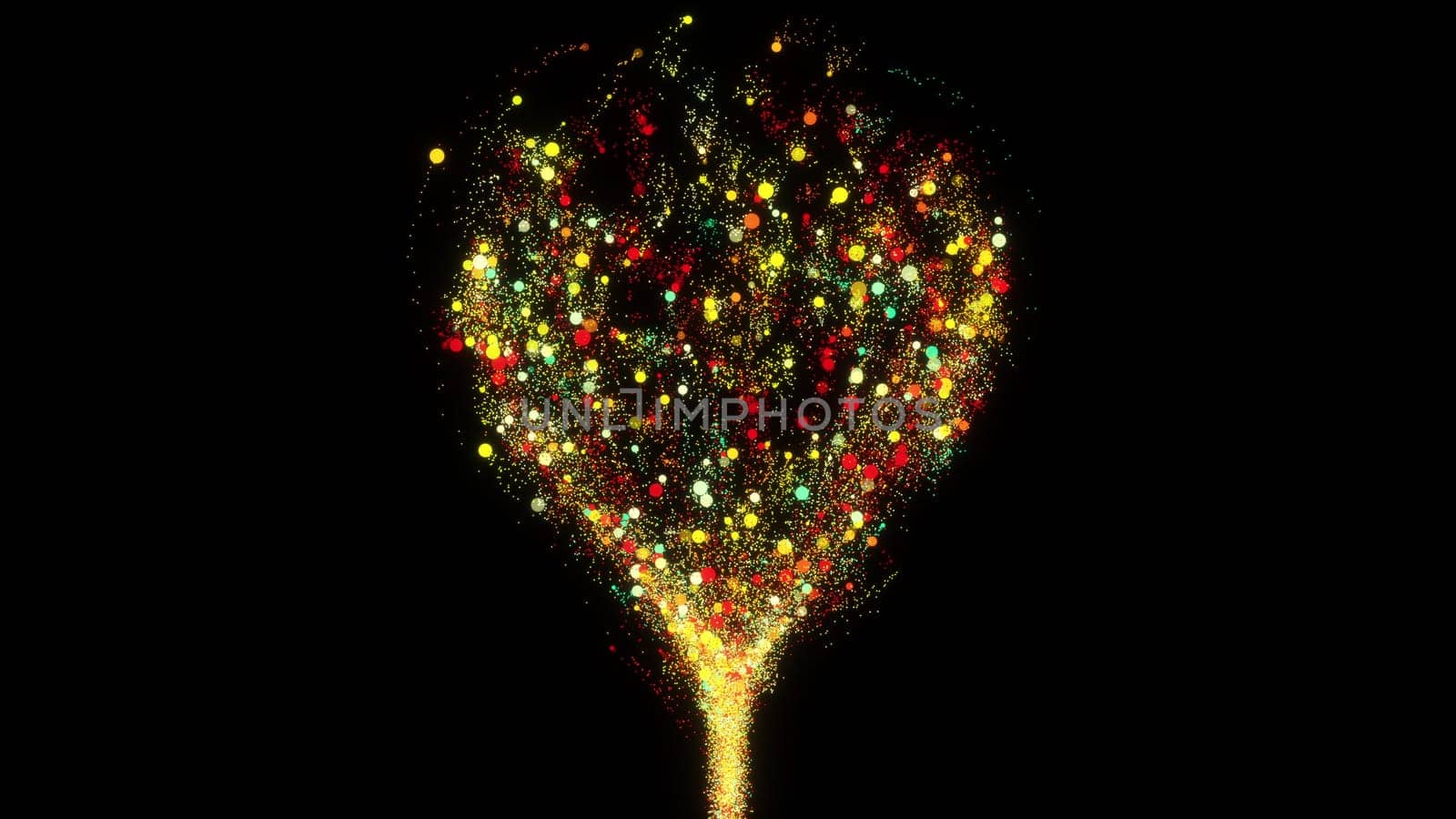 Bright bud consisting of 3d render of round blurry bubbles. Festive mysterious glow round textures with dynamic gradient. Decorative geometric digital interior with random balls.