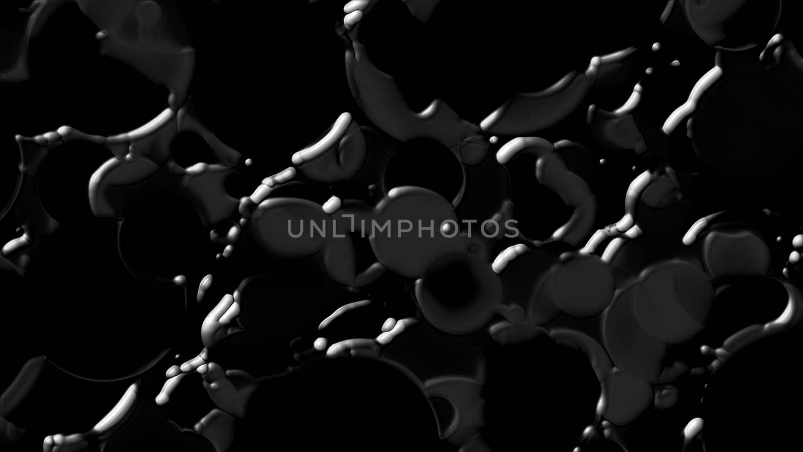 Soft 3d render textures with varying gradients and geometric shapes. Liquid metal spreading on mercury surface. Traces of oil paint on water with smooth blur.