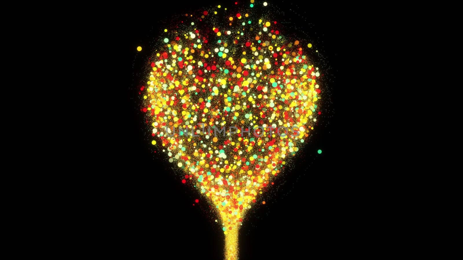Bright bud consisting of 3d render of round blurry bubbles. Festive mysterious glow round textures with dynamic gradient. Decorative geometric digital interior with random balls.