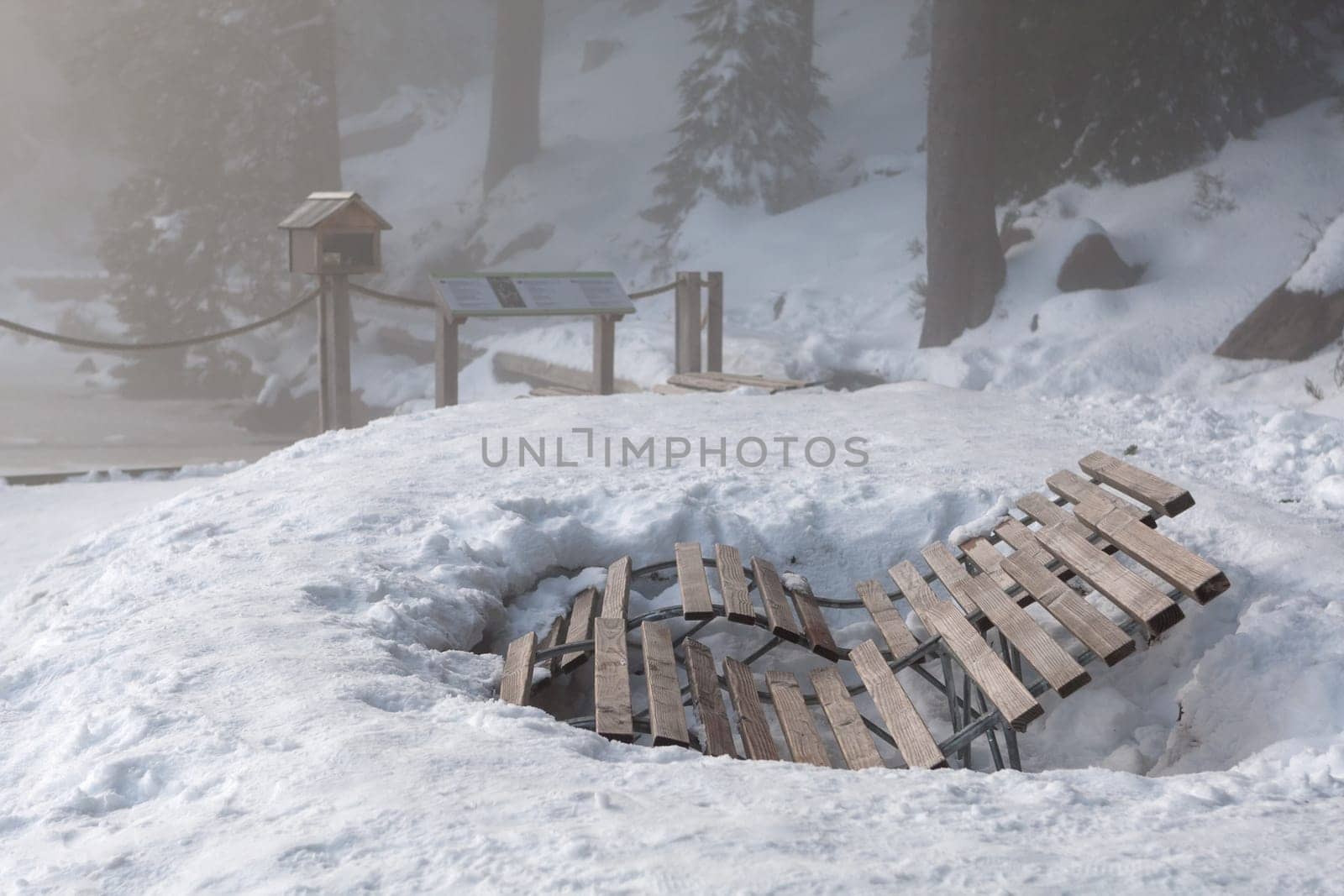 sun lounger in winter