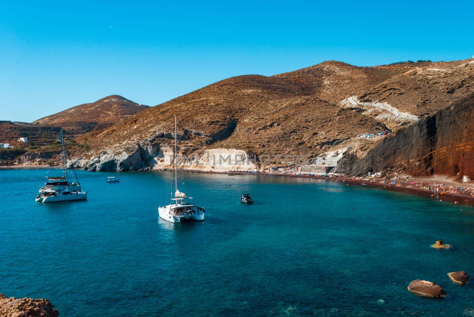 View of Kokkini Bay of Santorini's Red Beach.