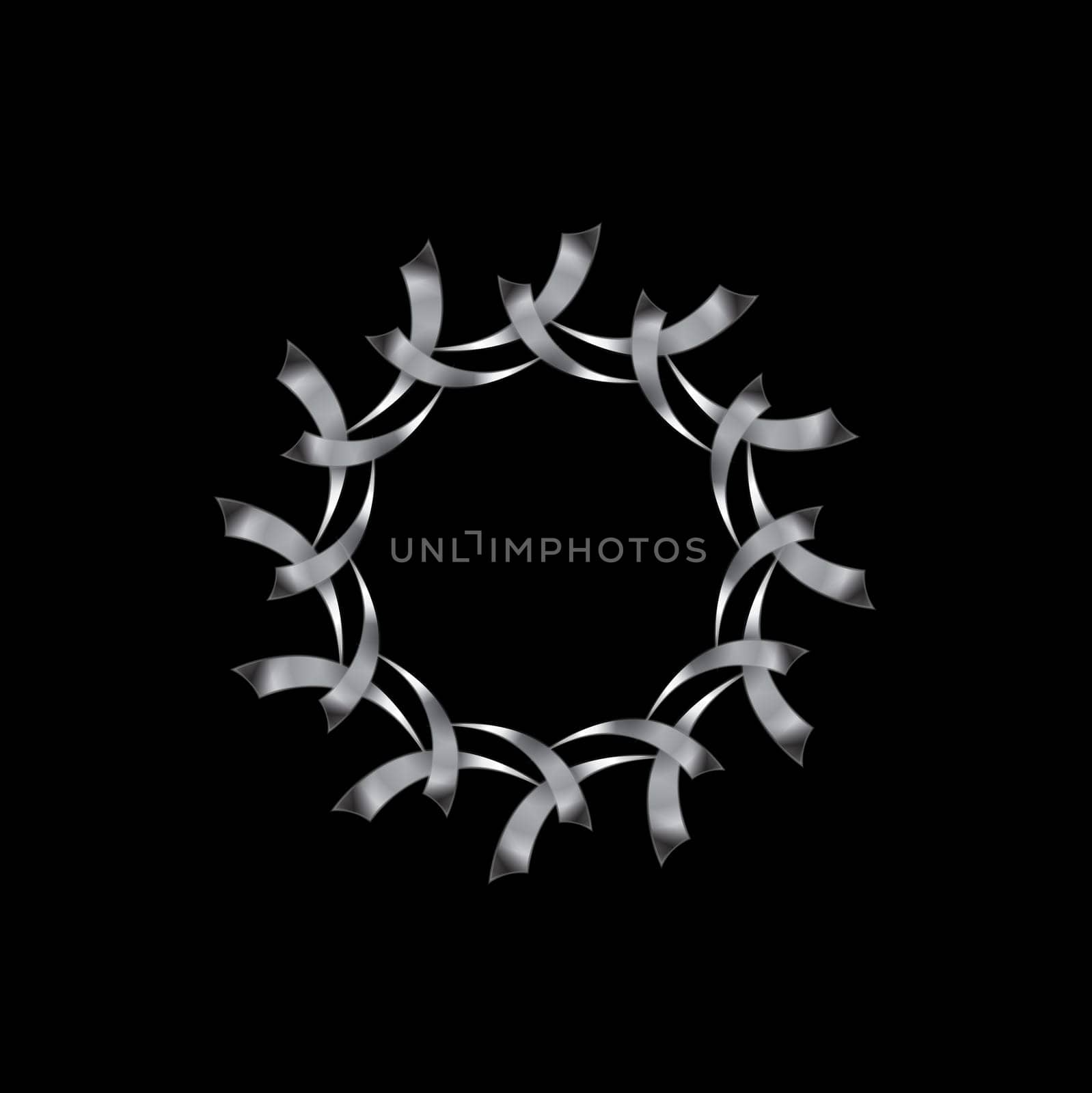 Metallic logo element. Vector business background