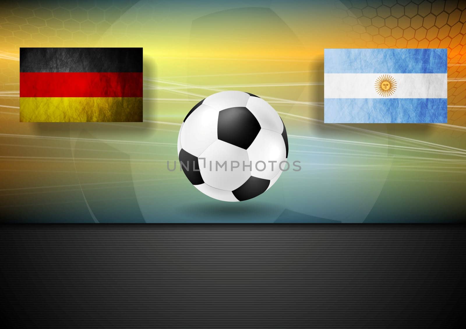 Soccer vector background. Germany and Argentina football design