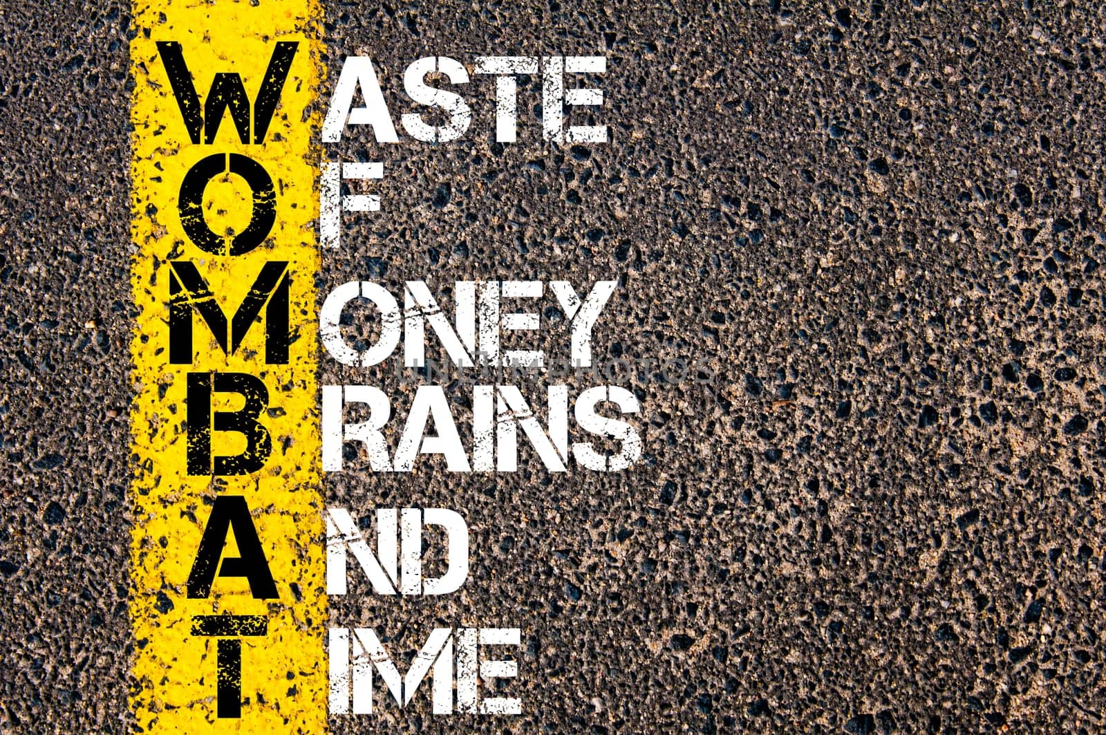 Business Acronym BMI - Body Mass Index..Yellow paint line on the road against asphalt background. Conceptual image