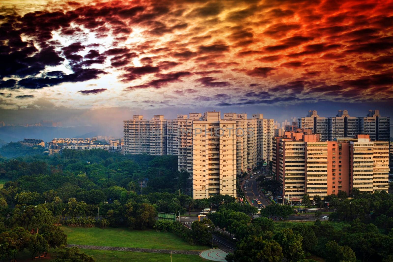 linkou city sunset, Taiwan for adv or others purpose use