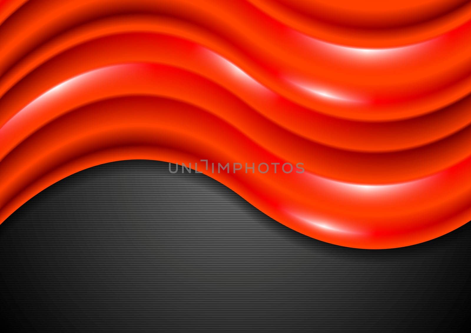 Abstract shiny red waves. Corporate vector background