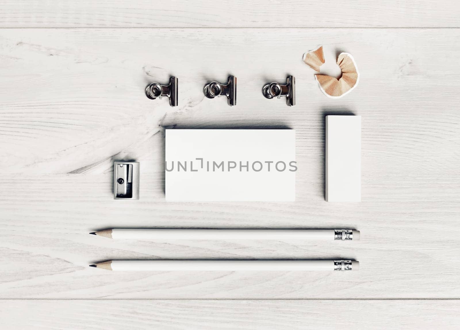 Photo of blank corporate identity. Stationery set. Branding mockup. Top view. Flat lay.