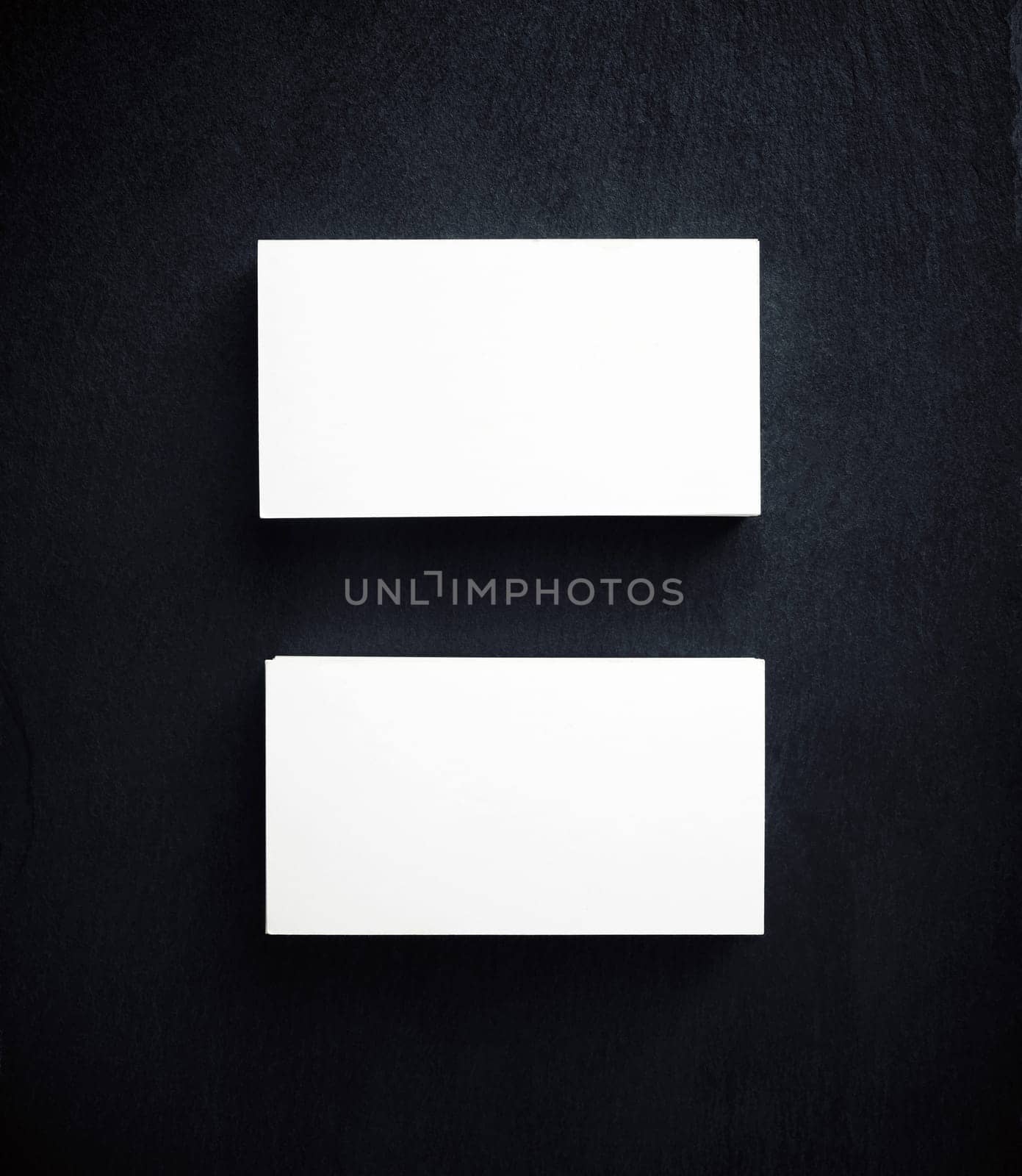 Two blank business cards. For design presentations and portfolios.