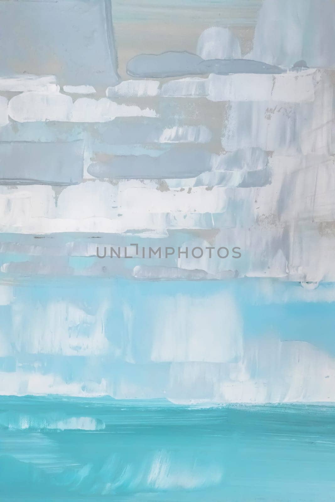 Painted picture white and blue, picturesque pastel background.