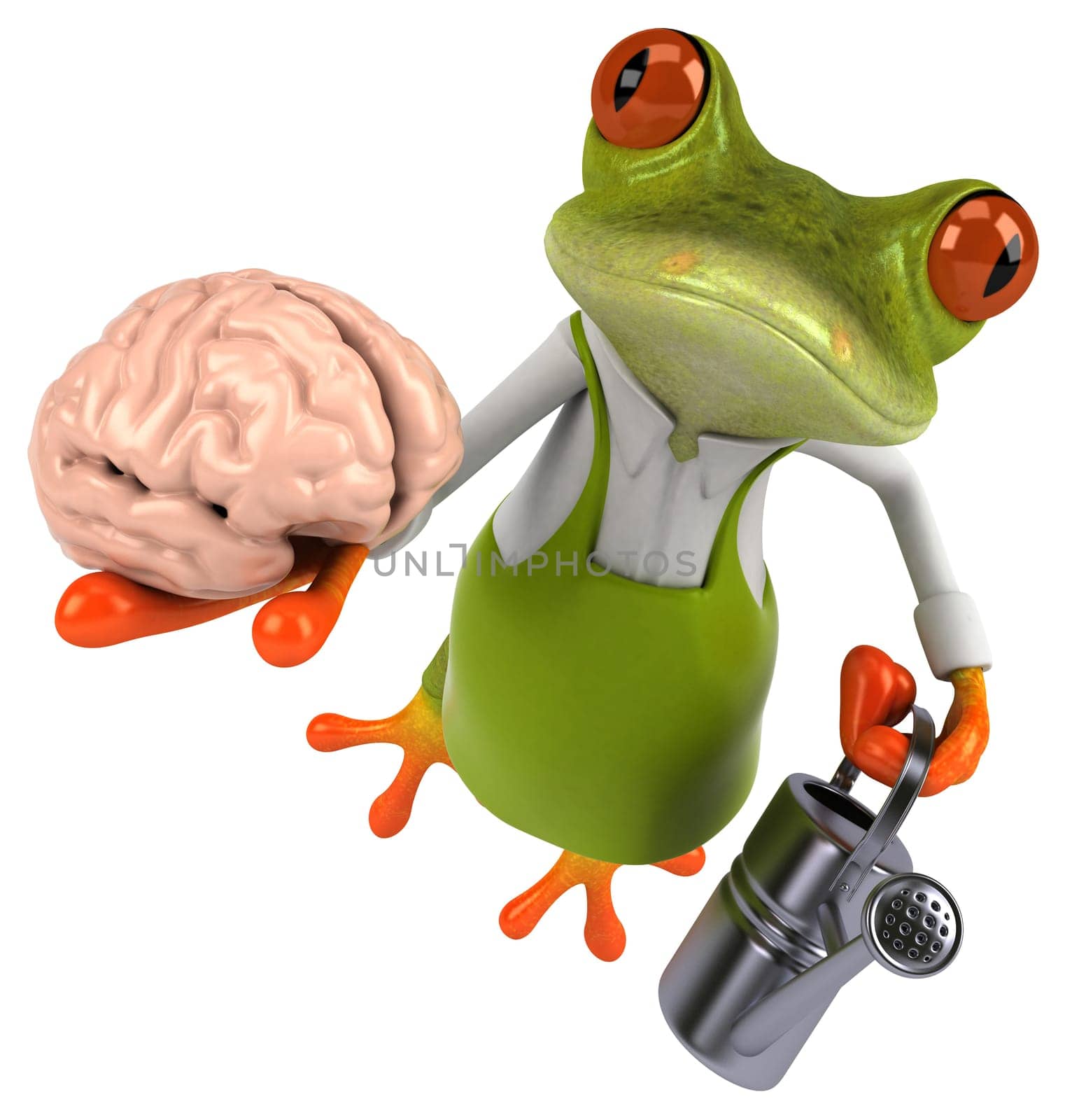 Fun frog gardener - 3D Illustration