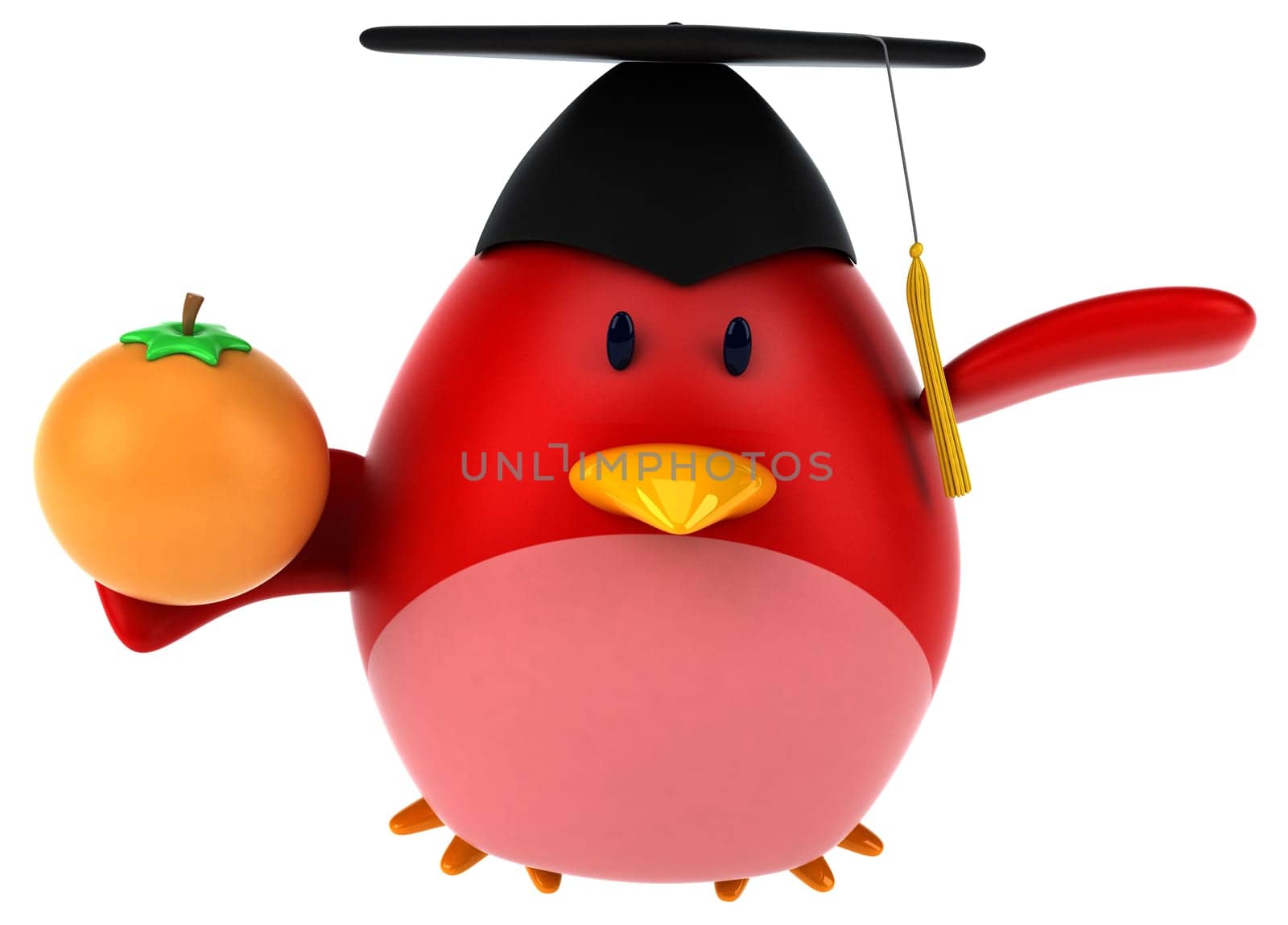 Red bird - 3D Illustration