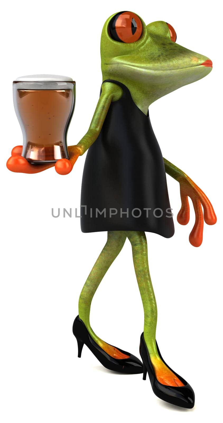 Fun frog - 3D Illustration