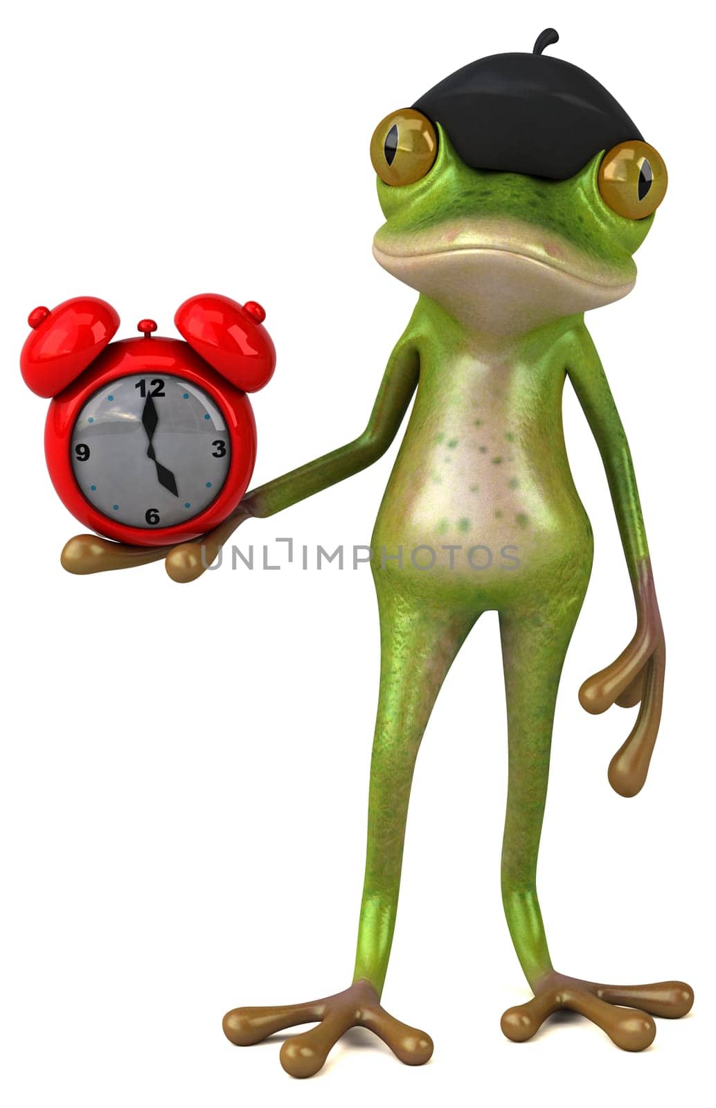 Fun french frog - 3D Illustration