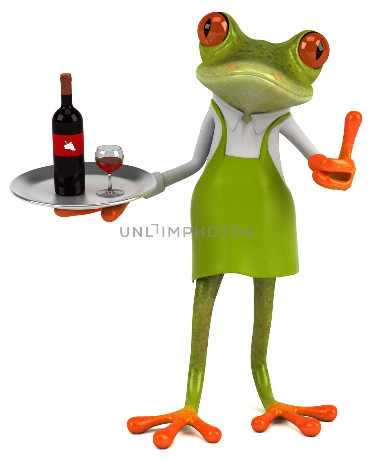 Fun frog gardener - 3D Illustration
