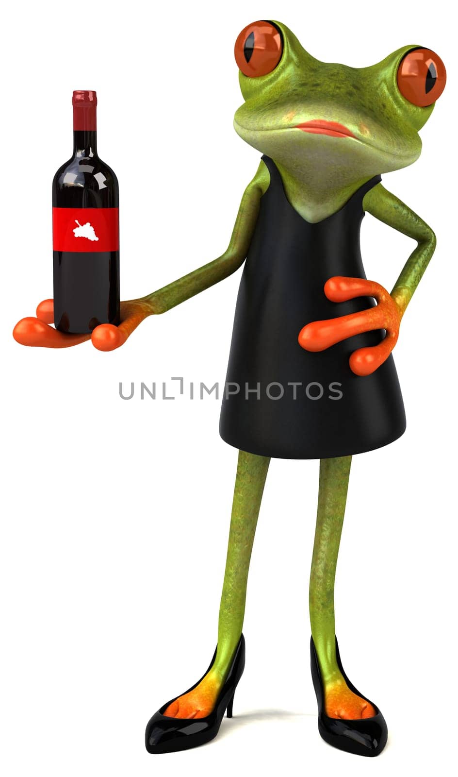 Fun frog - 3D Illustration