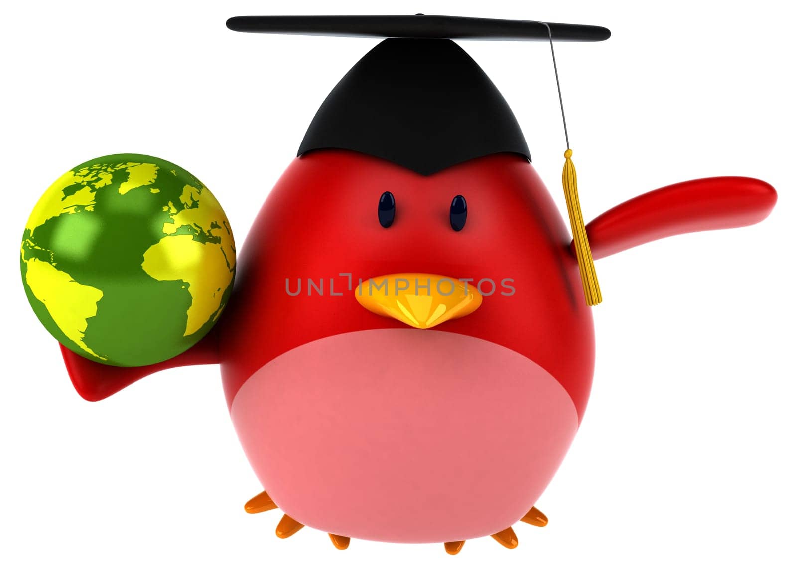 Red bird - 3D Illustration