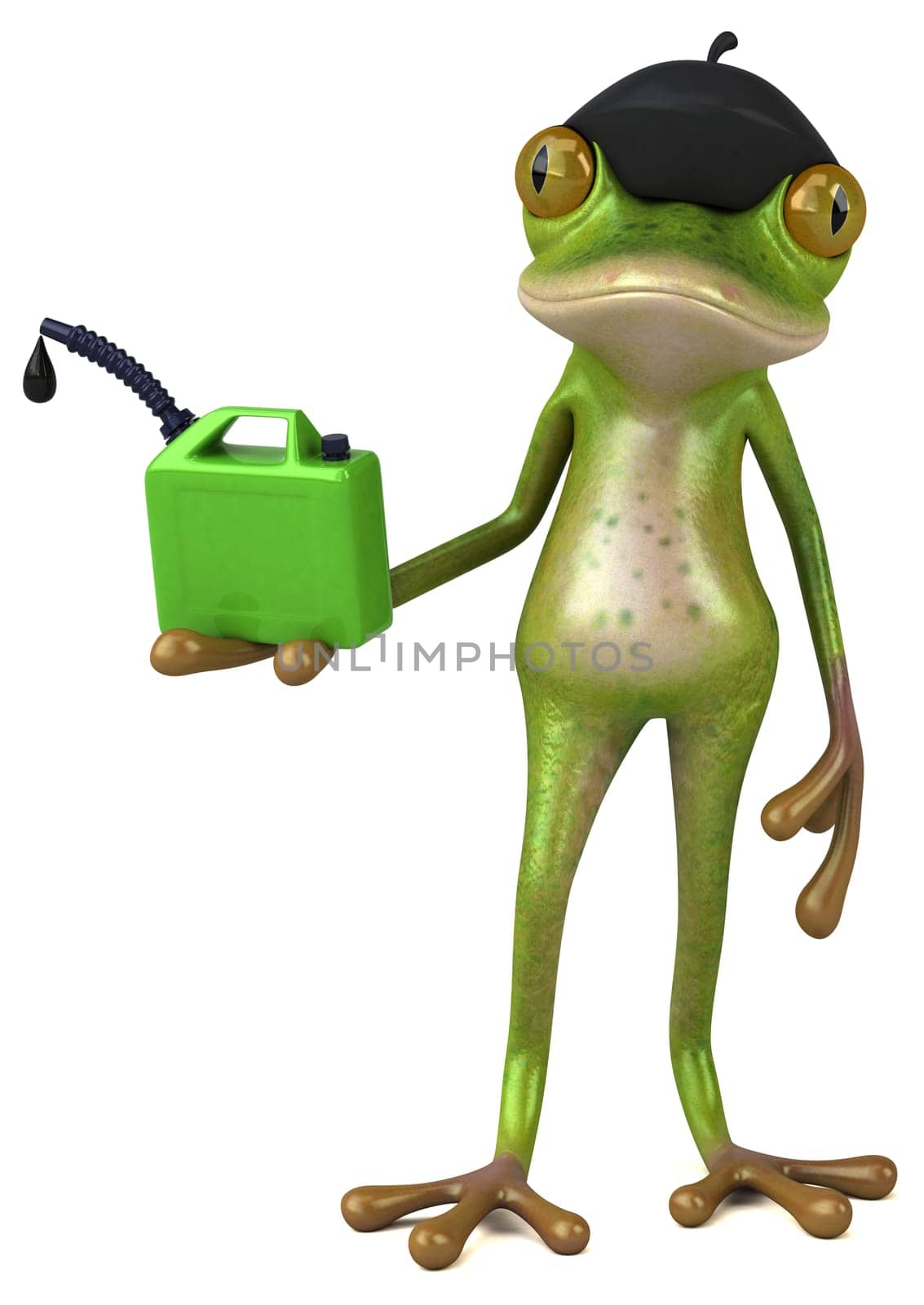 Fun french frog - 3D Illustration