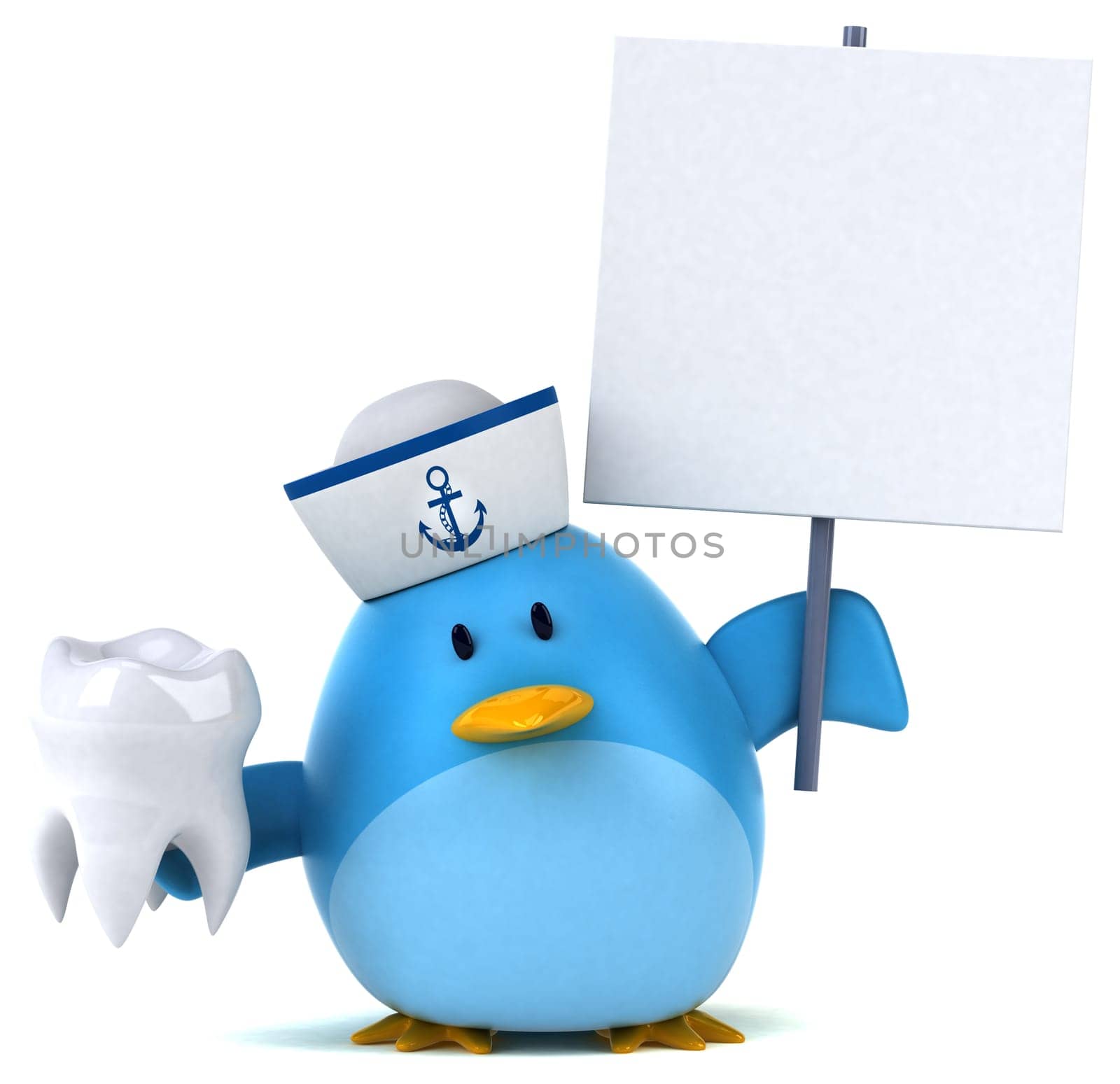 Blue bird - 3D Illustration