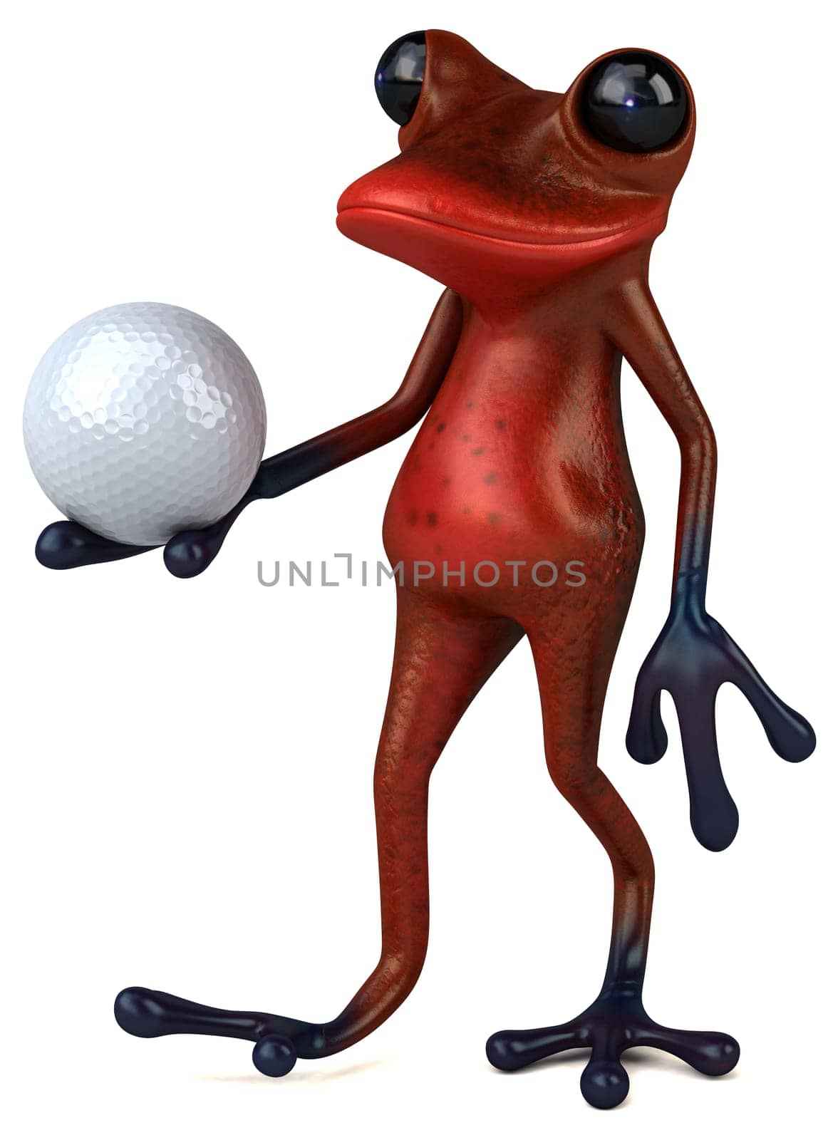 Fun red frog - 3D Illustration
