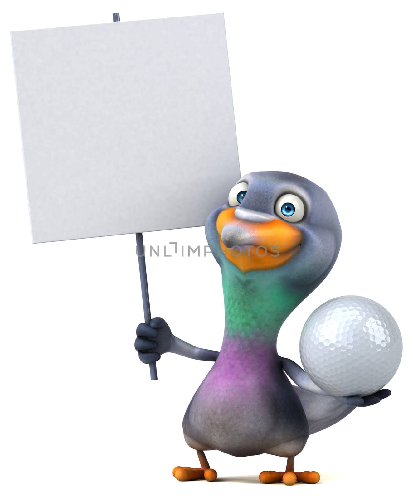 Fun pigeon - 3D Illustration