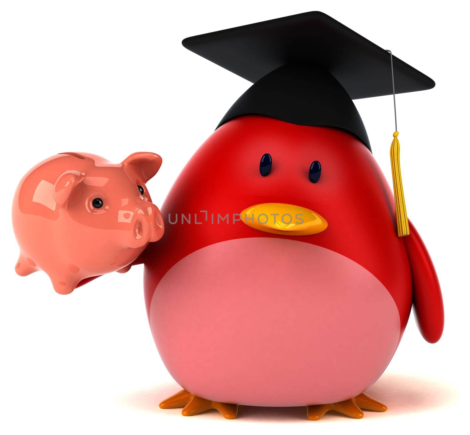 Red bird - 3D Illustration