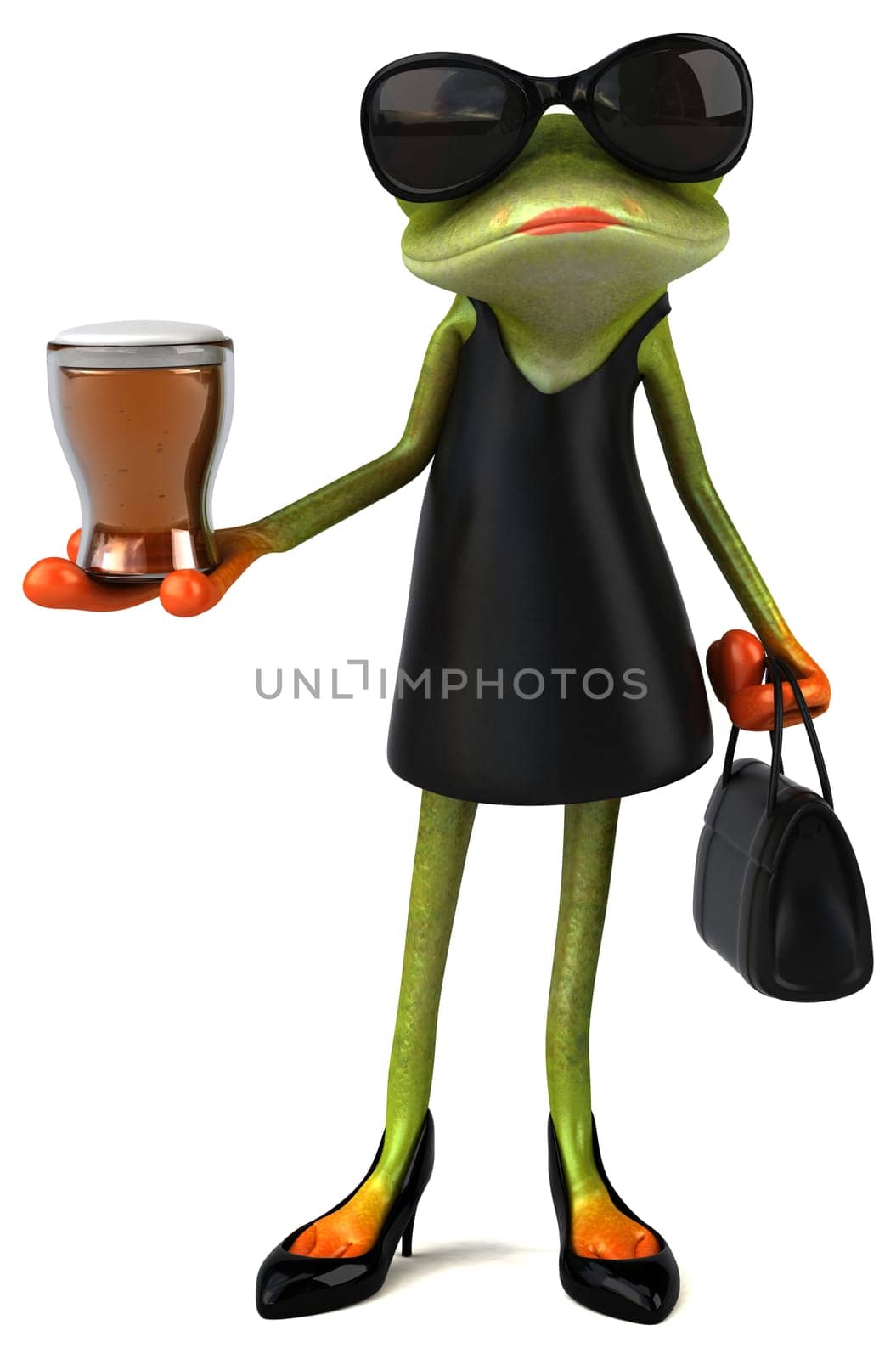 Fun frog - 3D Illustration