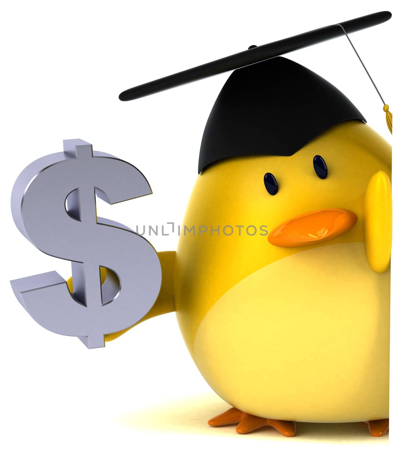 Yellow bird - 3D Illustration
