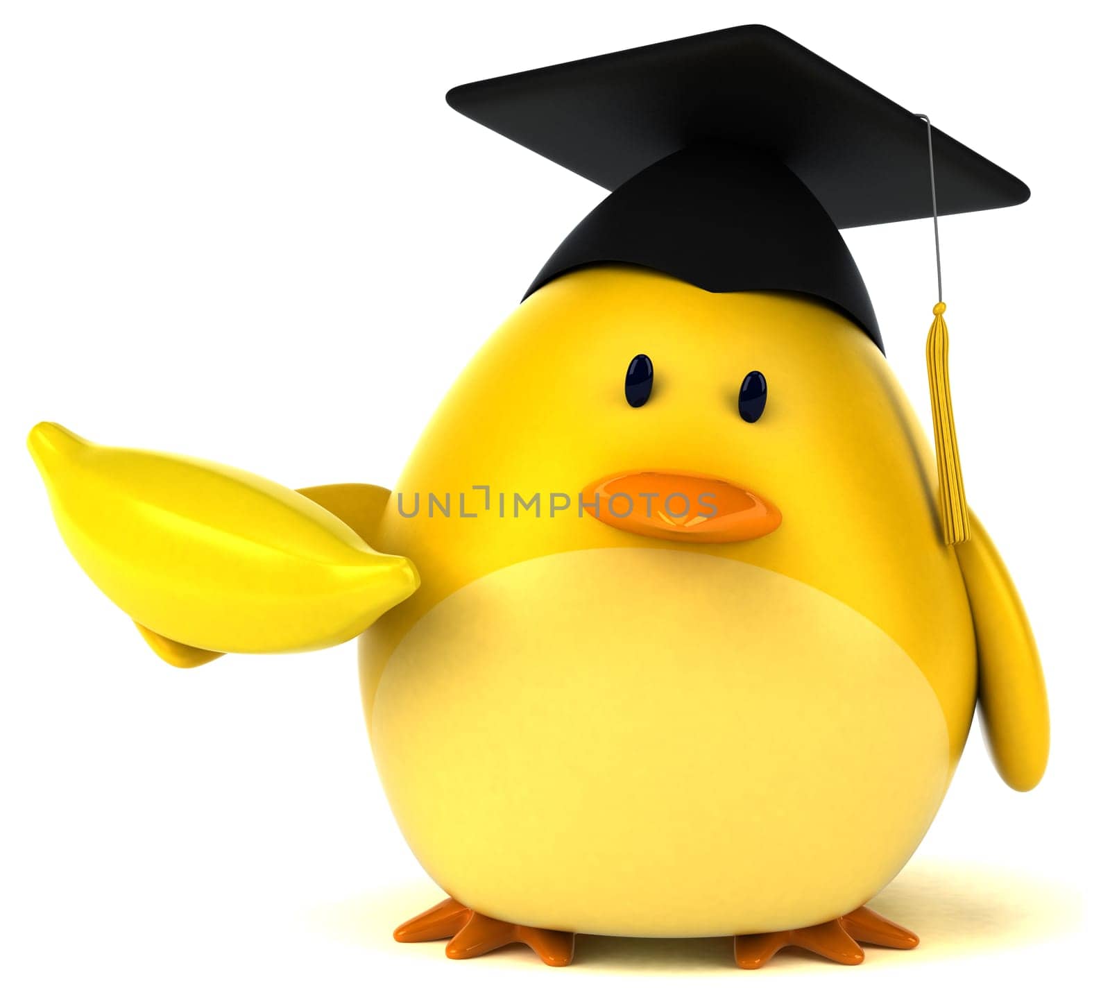 Yellow bird - 3D Illustration