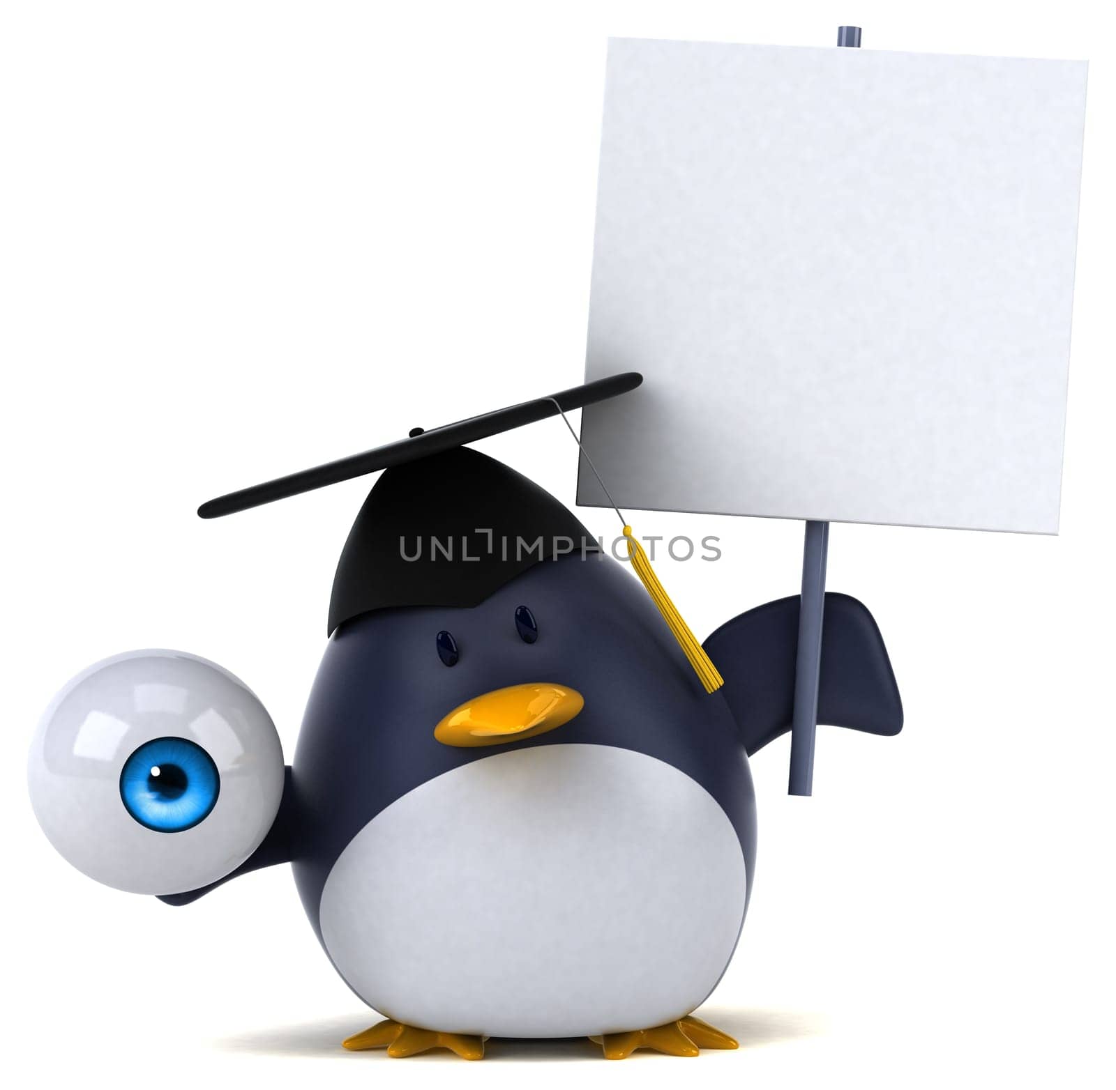 Fun penguin - 3D Illustration