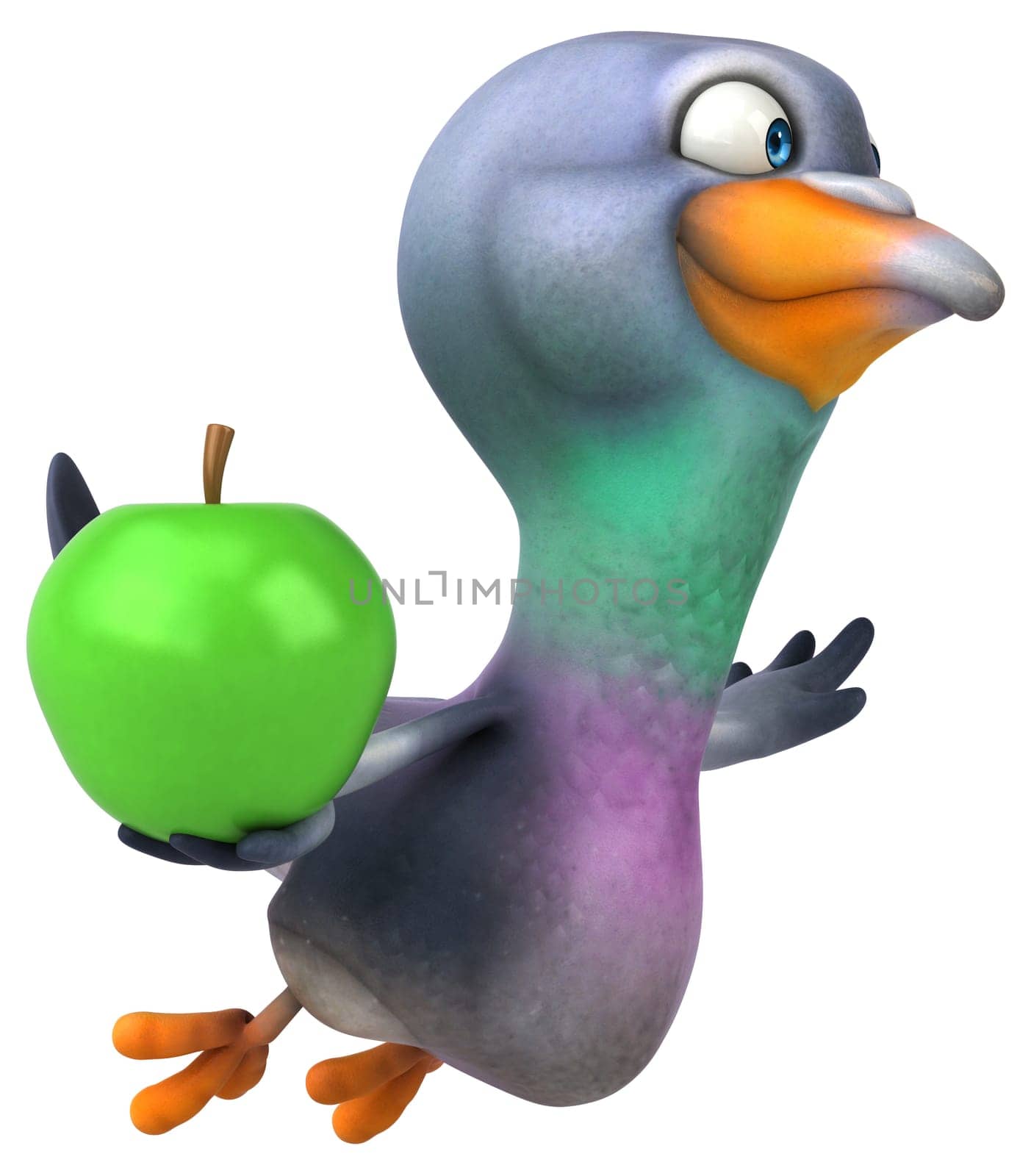 Fun pigeon - 3D Illustration