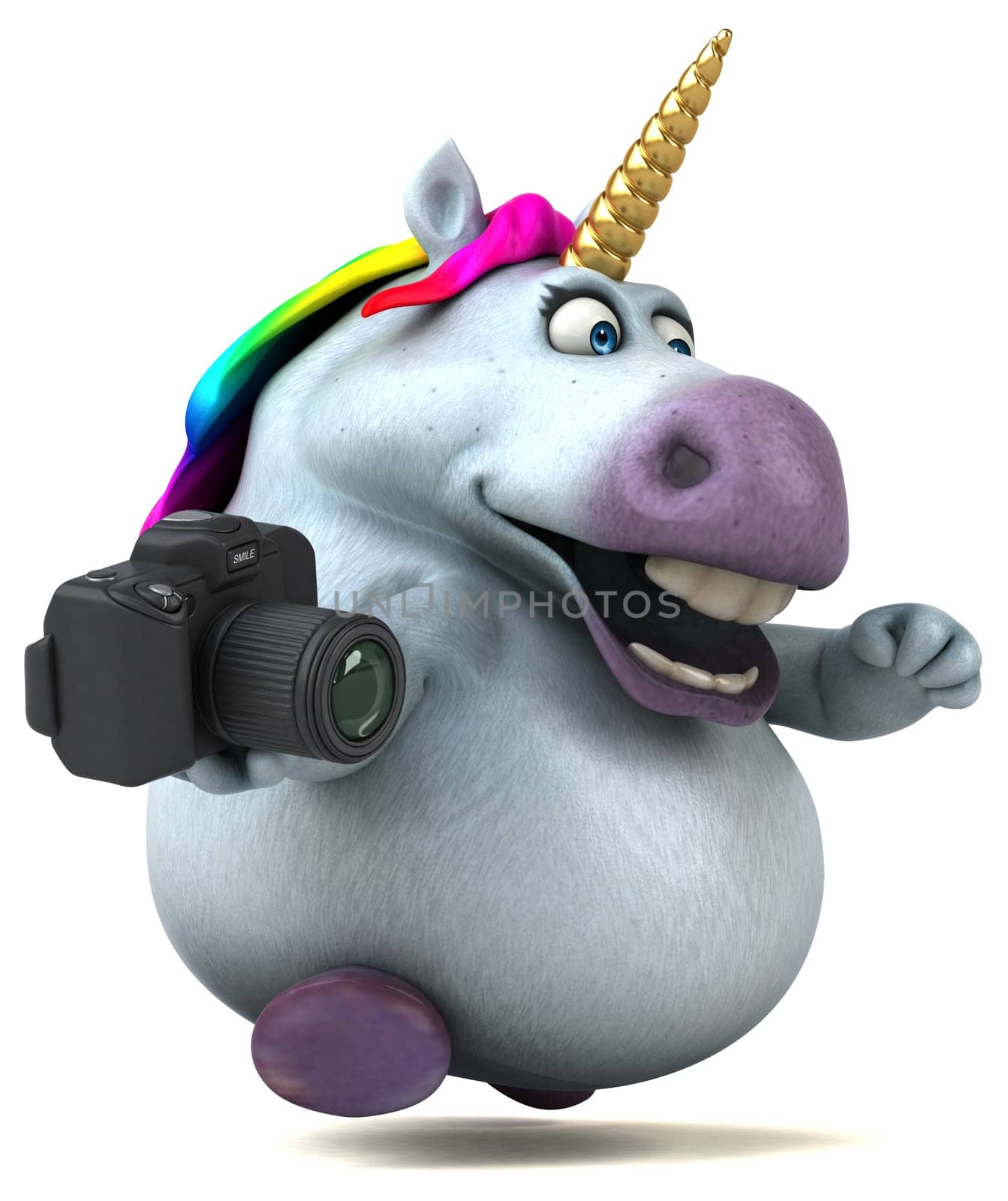 Fun unicorn - 3D Illustration