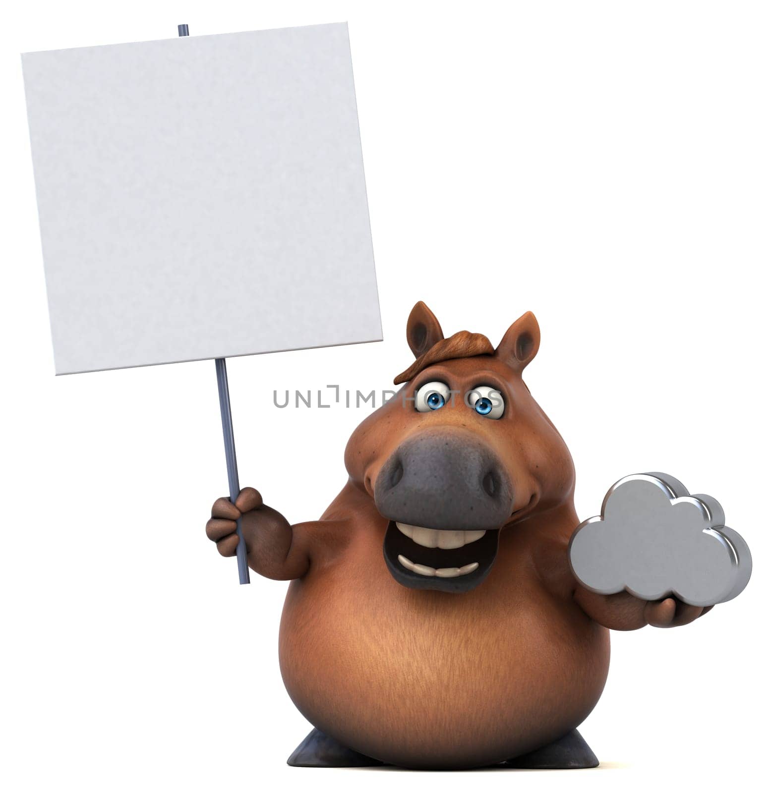 Fun horse - 3D Illustration