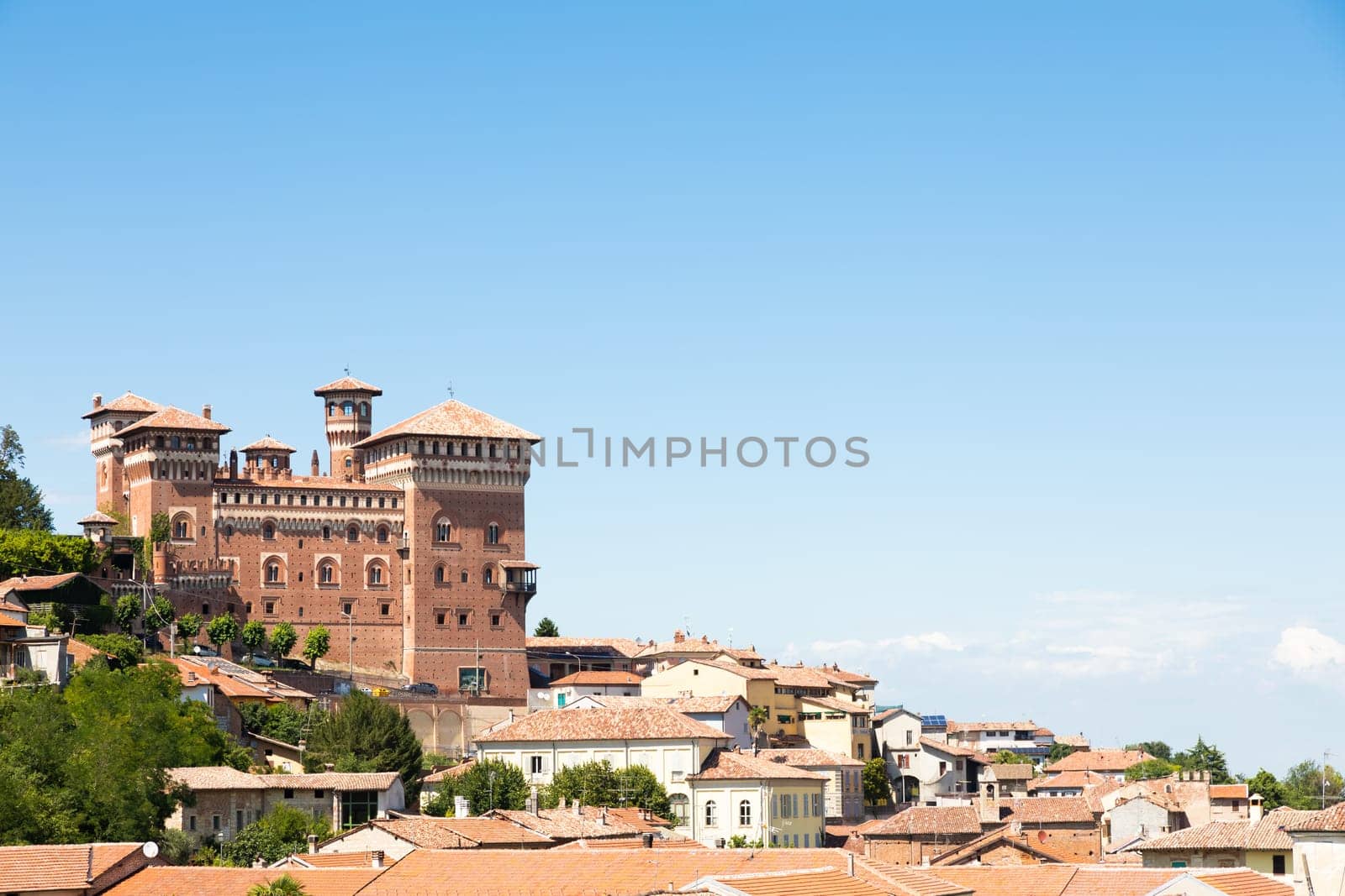 Cereseto, Italy - circa August 2021: Cereseto Castle - Castello di Cereseto - located in Monferrato area in Piedmont region, Italy