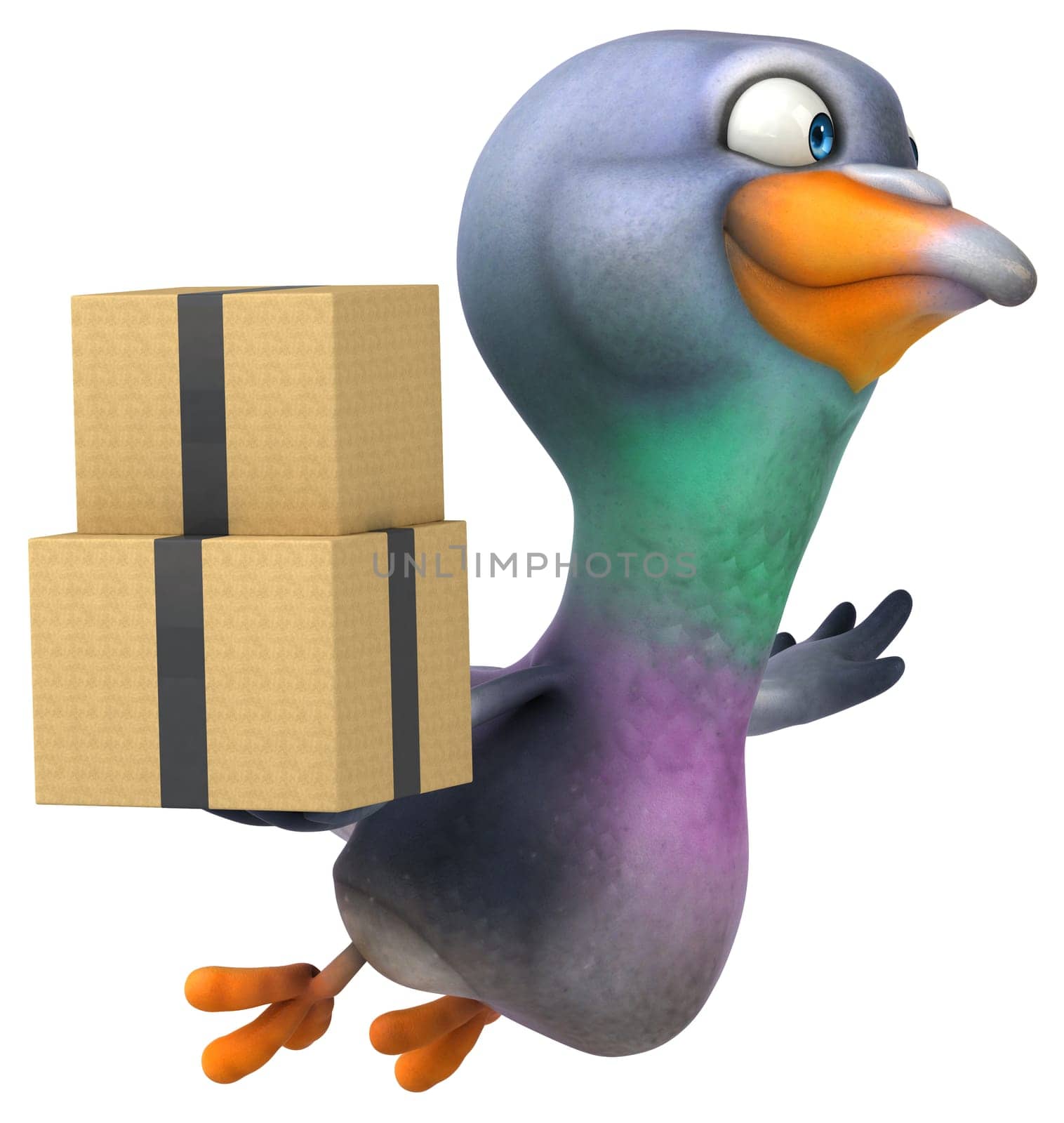 Fun pigeon - 3D Illustration