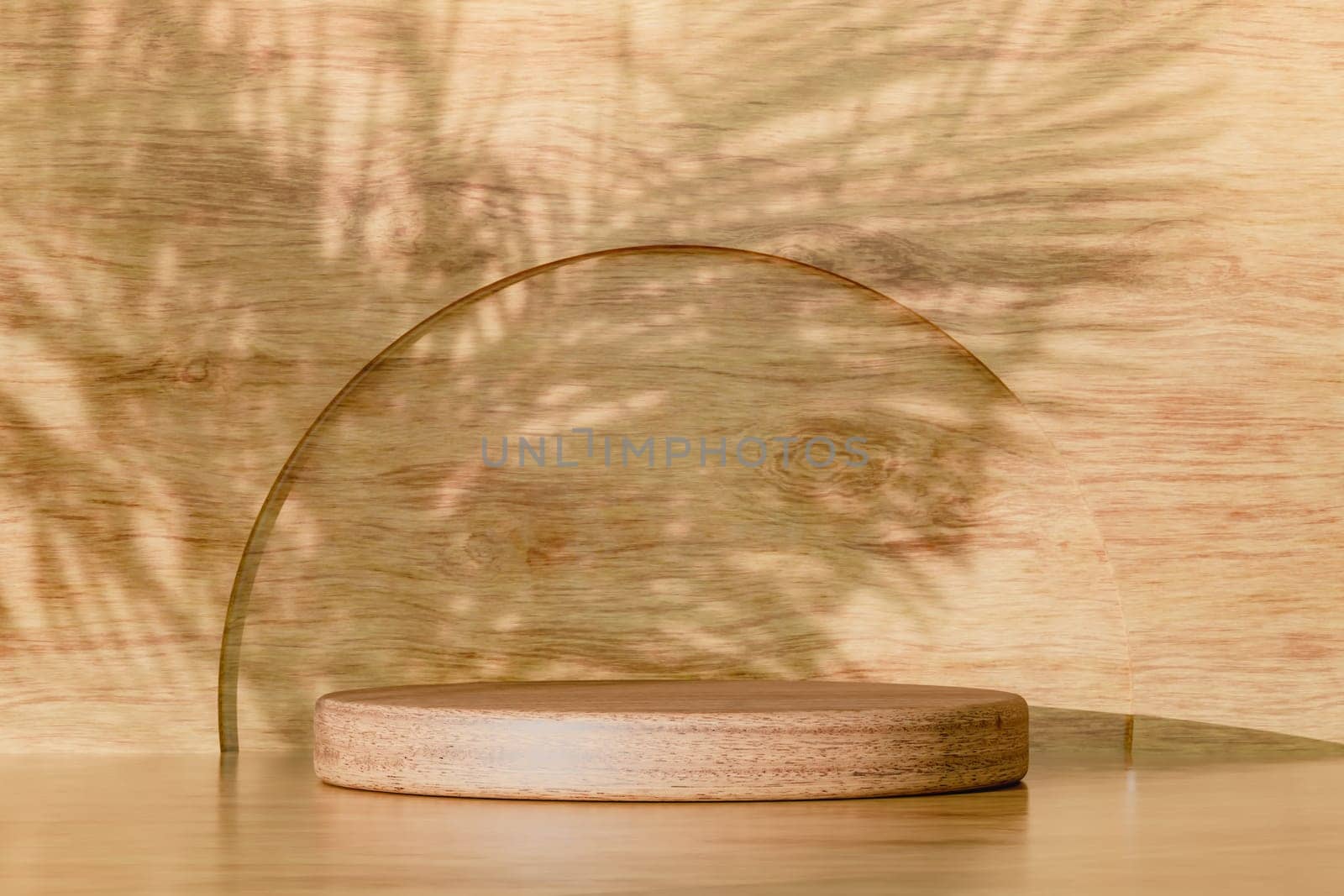 Tropical podium pedestal product mockup display, 3d illustration