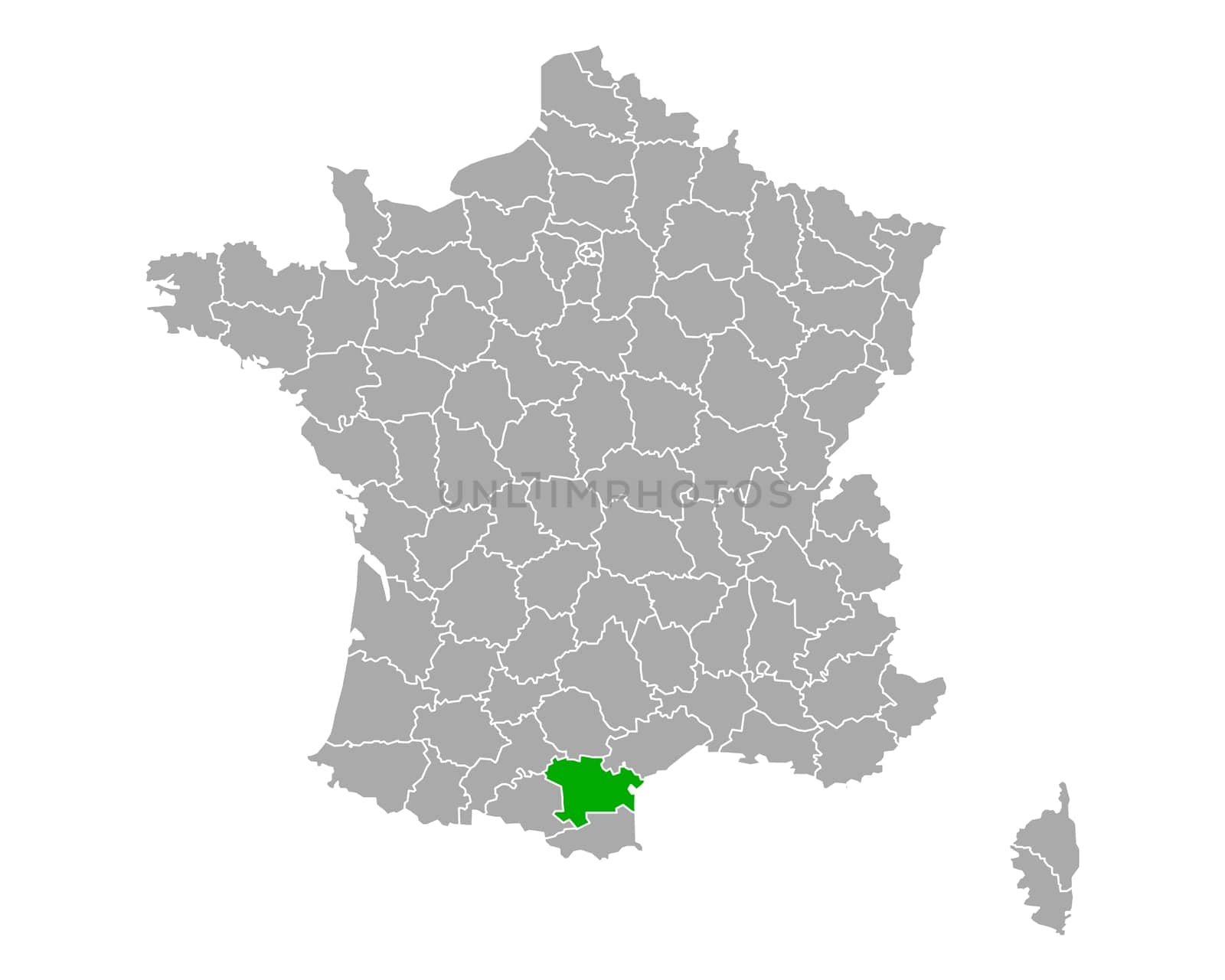 Map of Aude in France