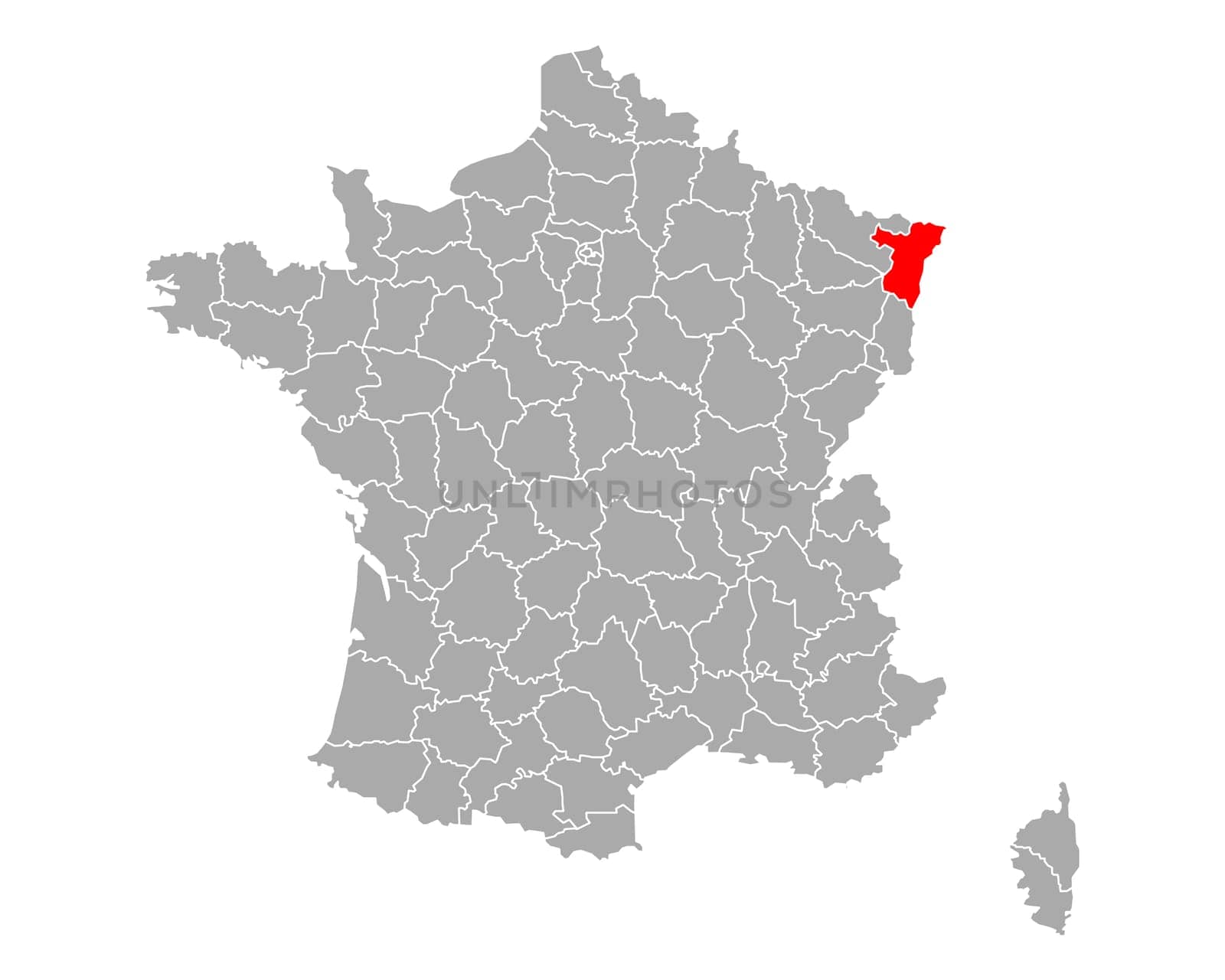 Map of Bas-Rhin in France