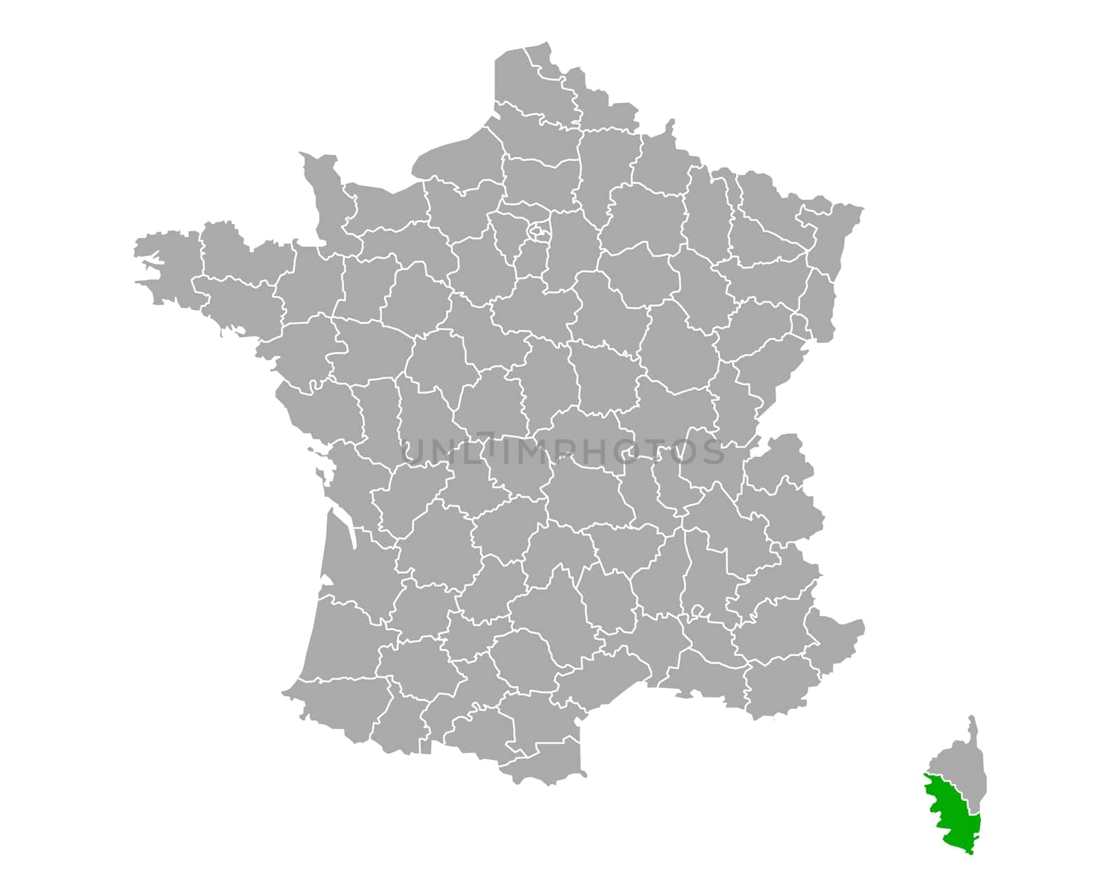 Map of Corse-du-Sud in France