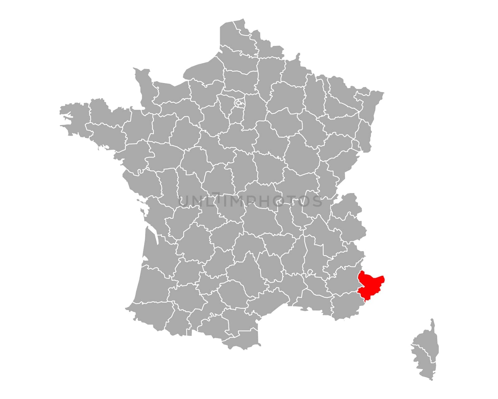 Map of Alpes-Maritimes in France