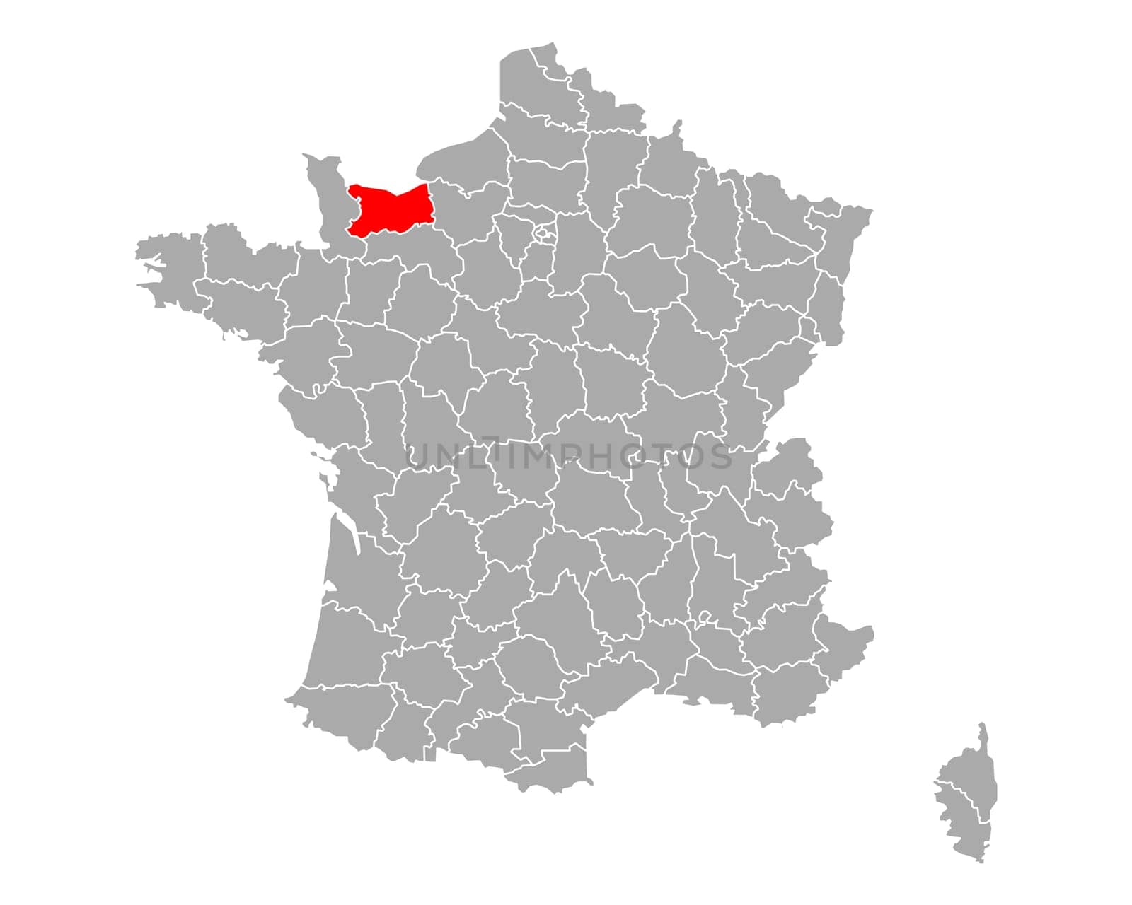 Map of Calvados in France