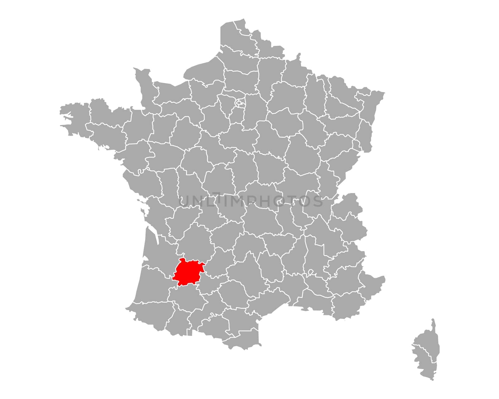 Map of Lot-et-Garonne in France