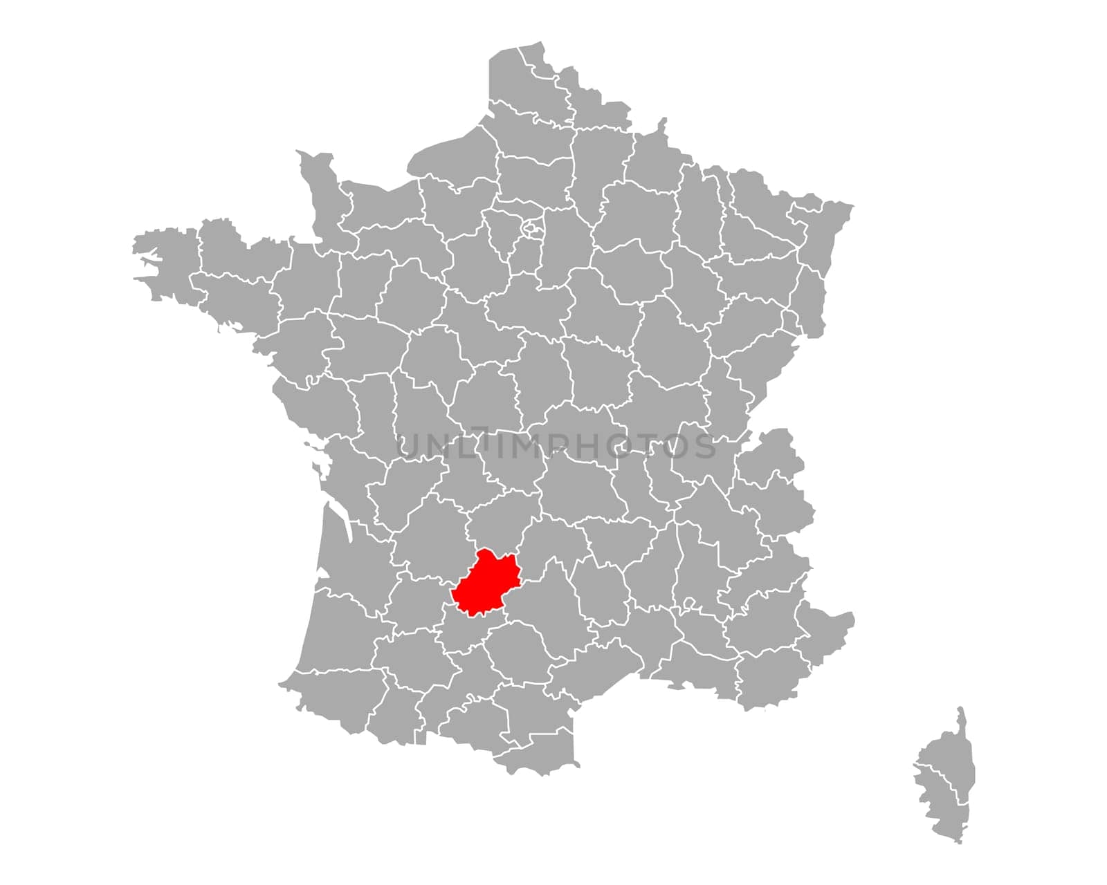 Map of Lot in France