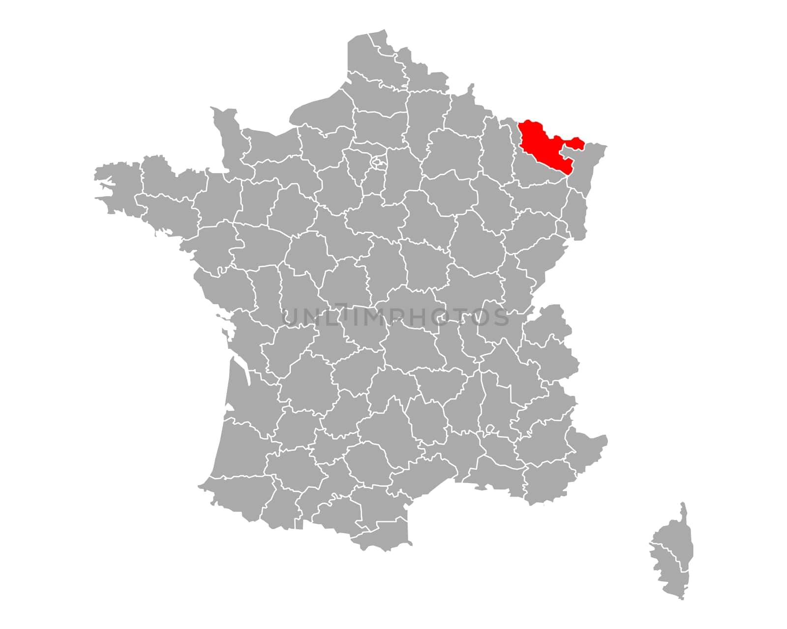 Map of Moselle in France