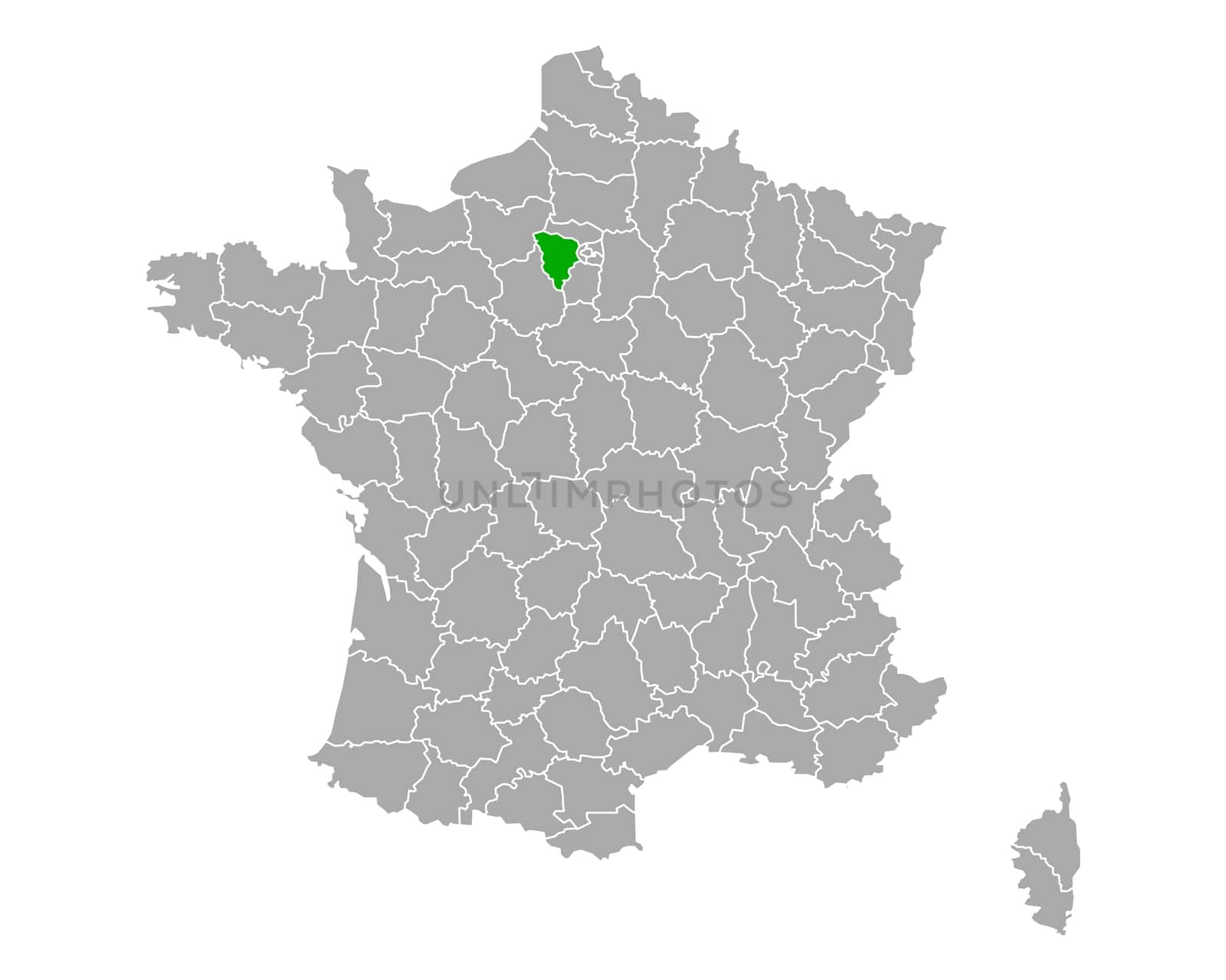 Map of Yvelines in France