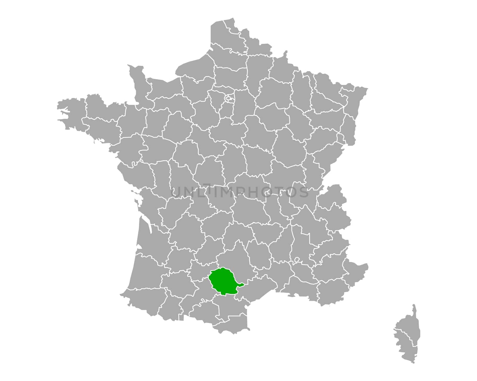Map of Tarn in France