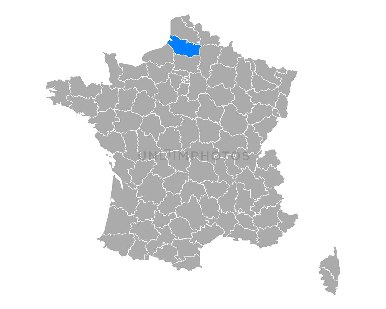 Map of Somme in France