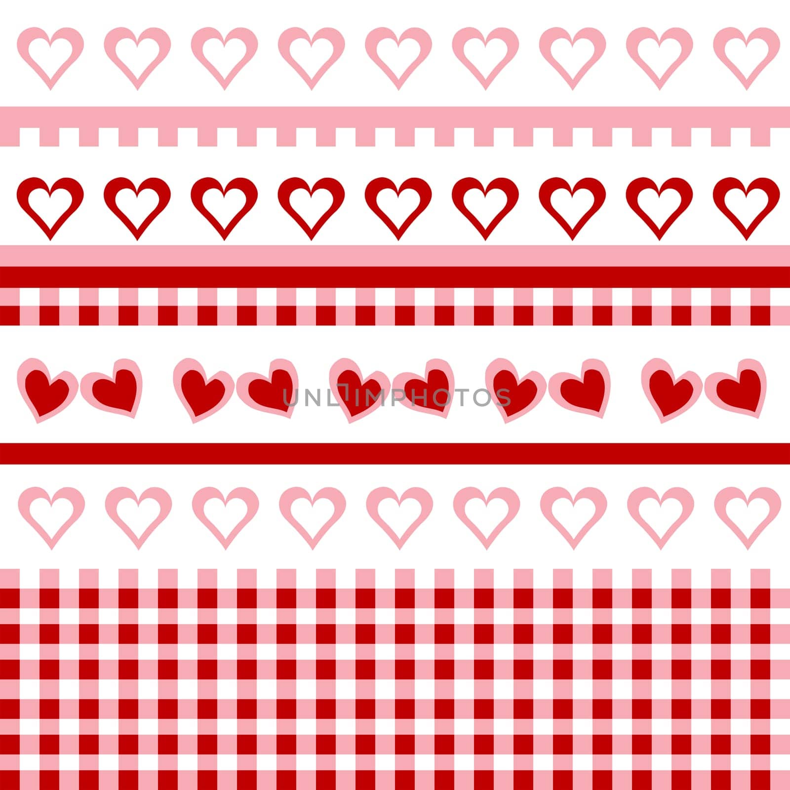 Seamless pattern with doodle hearts