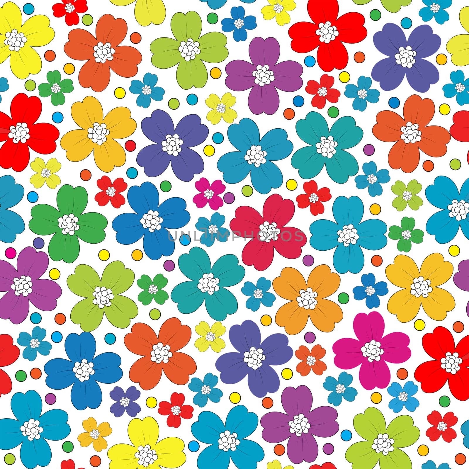 Colorful seamless pattern with flowers