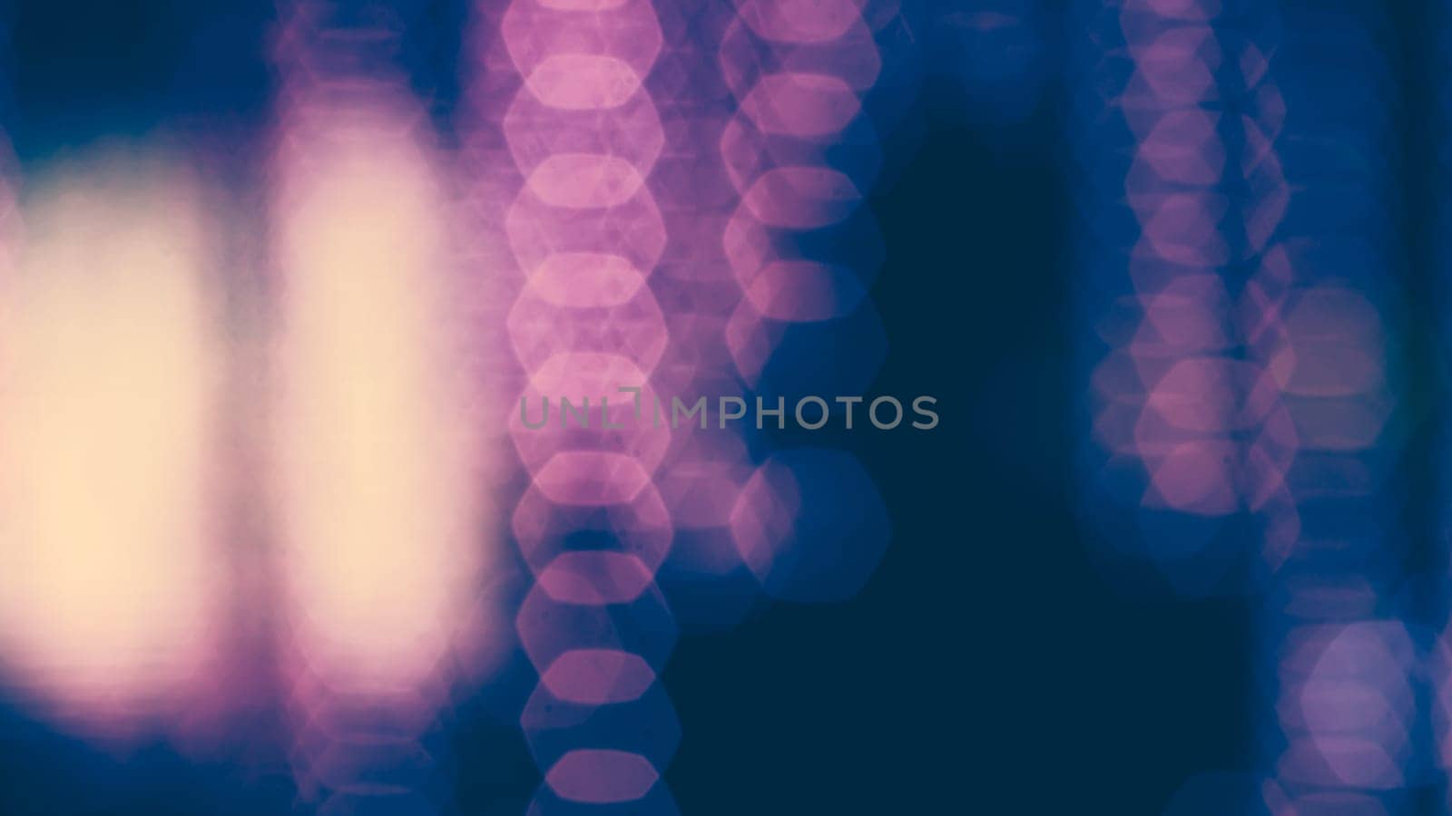 Blurry silhouette man with bokeh, festival lighting  background abstract idea